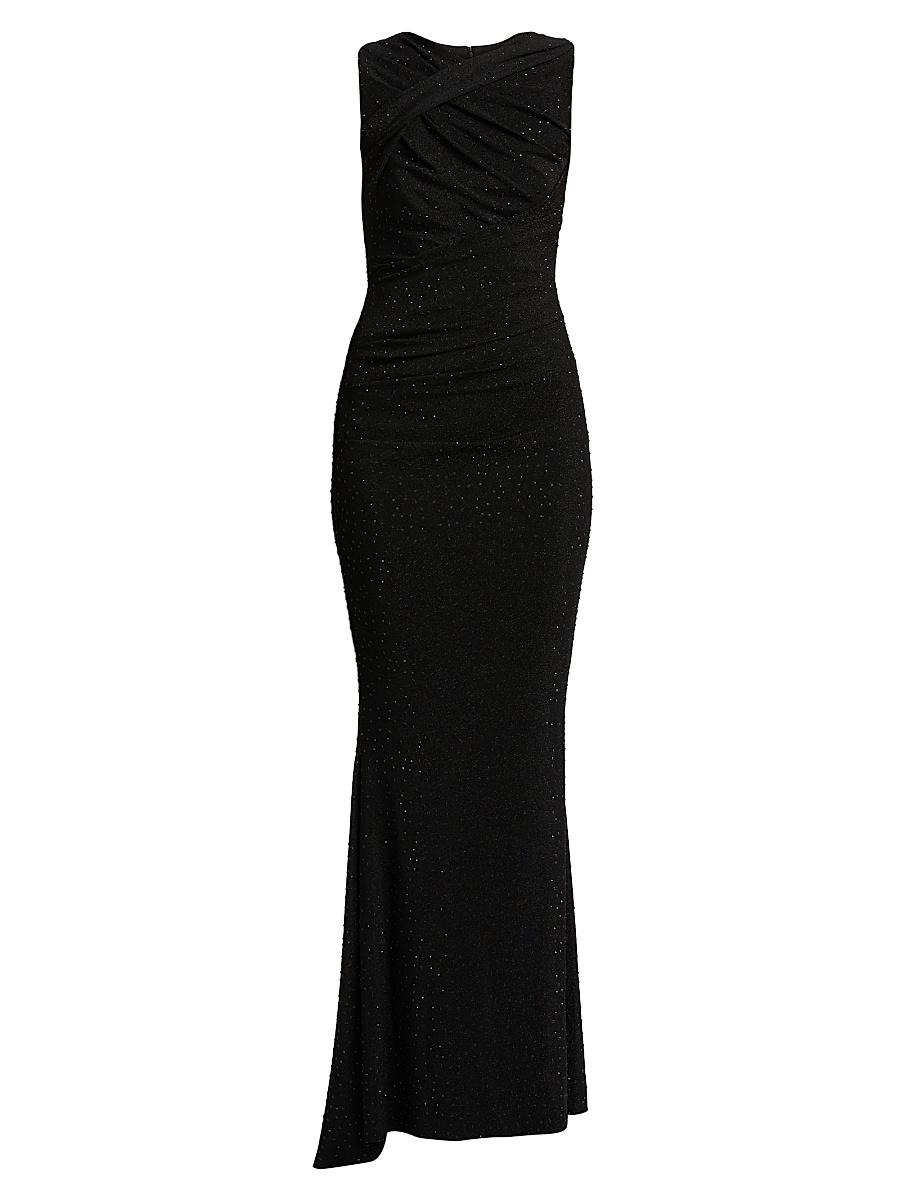 Womens Beaded Stretch Jersey Gown Product Image