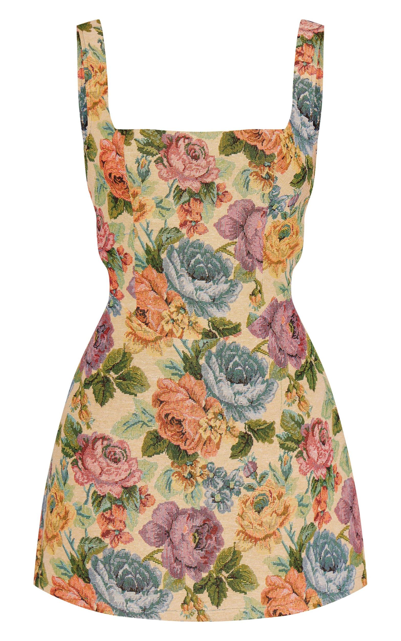 Stone Floral Twill Bodycon Dress Product Image