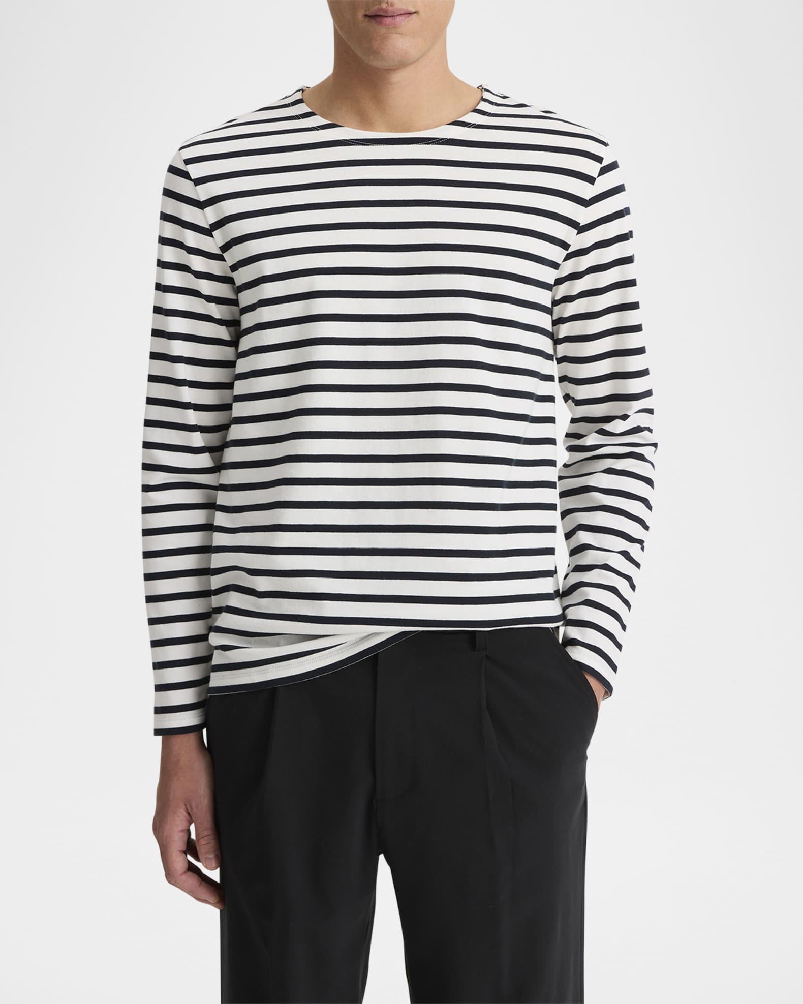 Mens Striped Cotton Long-Sleeve T-Shirt Vince Product Image