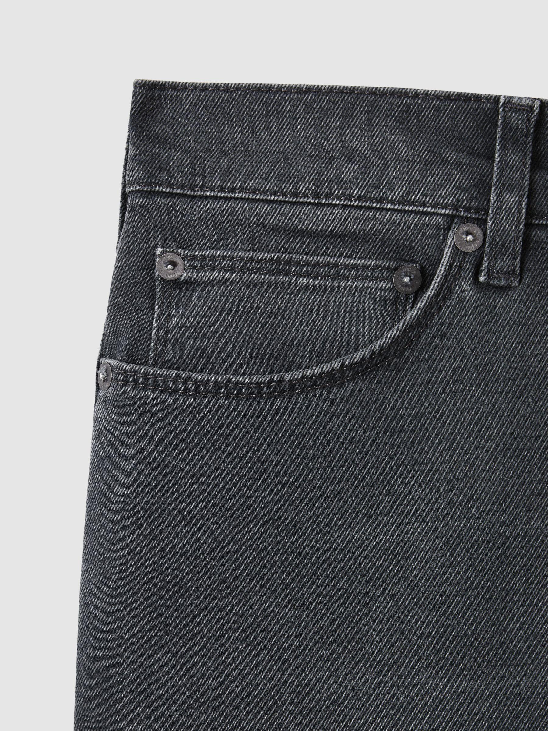 Slim Fit Washed Jersey Jeans in Grey Product Image