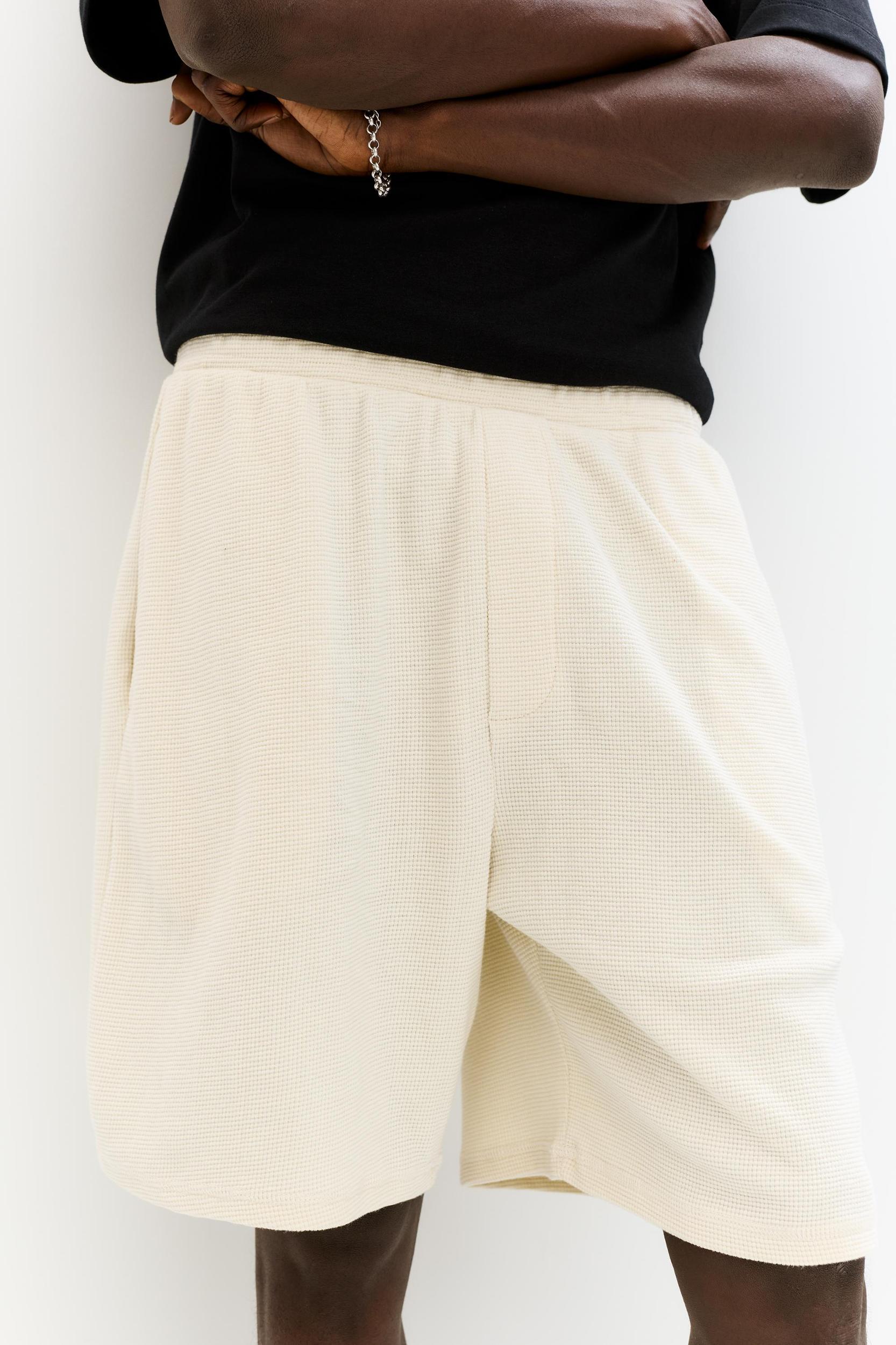 Jogger Bermuda shorts in waffle-knit fabric Product Image