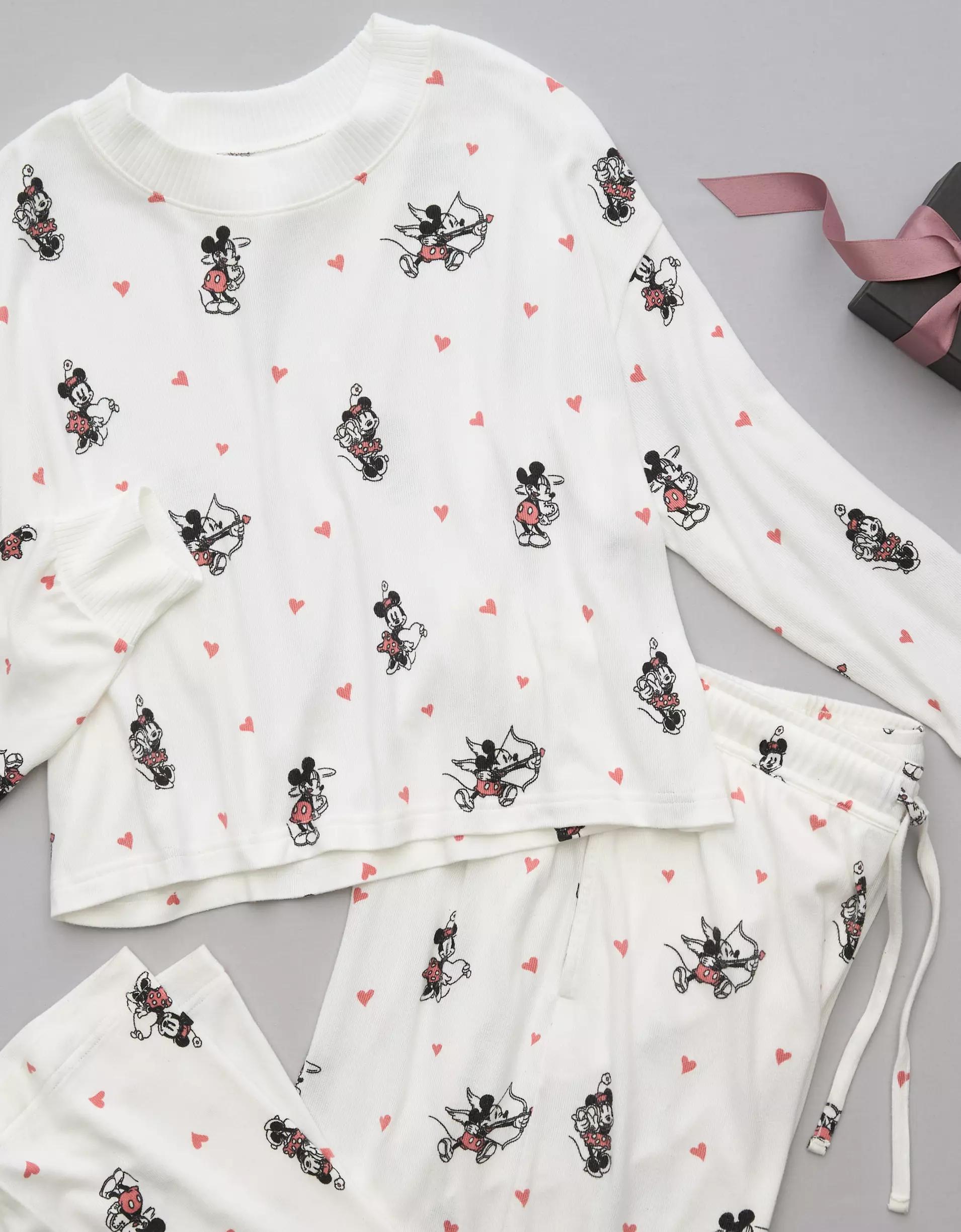 AE Mickey Mouse Valentine's Day Plush Pants PJ Set Product Image