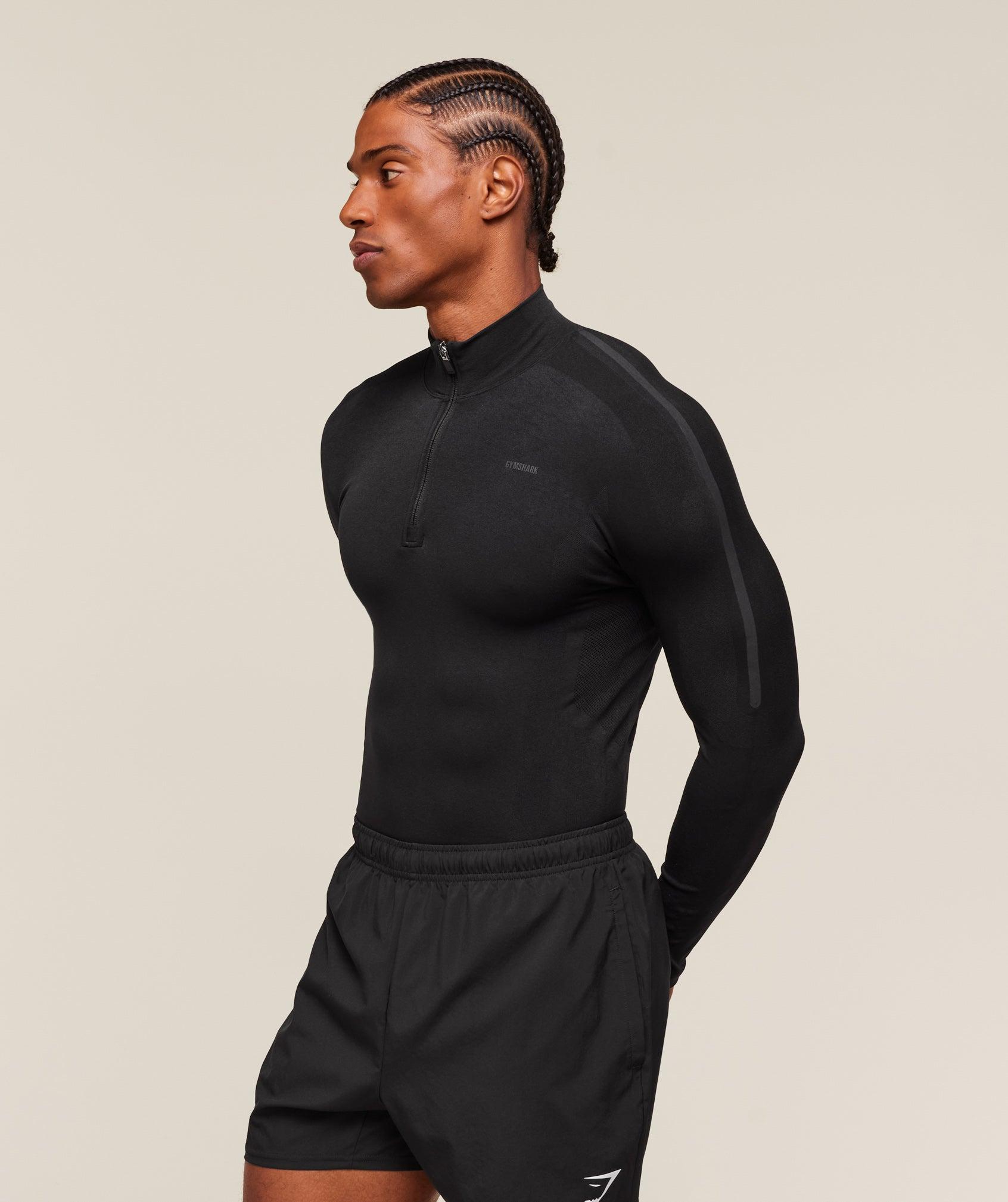 Gymshark everywear Warp Knit 1/4 Zip - Black Male Product Image
