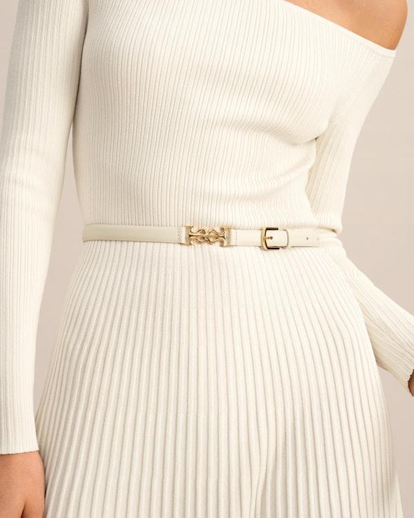 LILYSILK Womens Long Silk Dress | Silk Knitted | Exquisite Vertical Ribbing Dress | Natural White SP Product Image