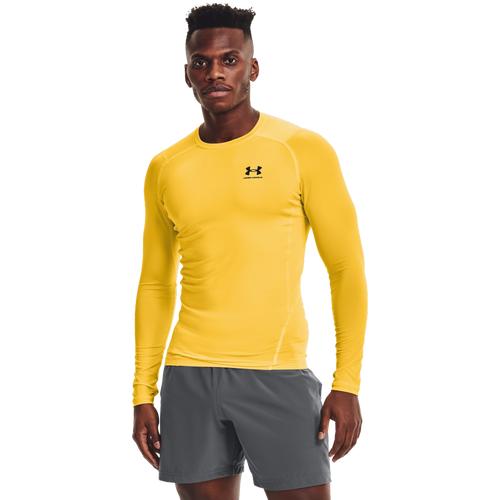 Under Armour Mens Under Armour HeatGear Armour Comp L/S T-Shirt - Mens Taxi/Black Product Image