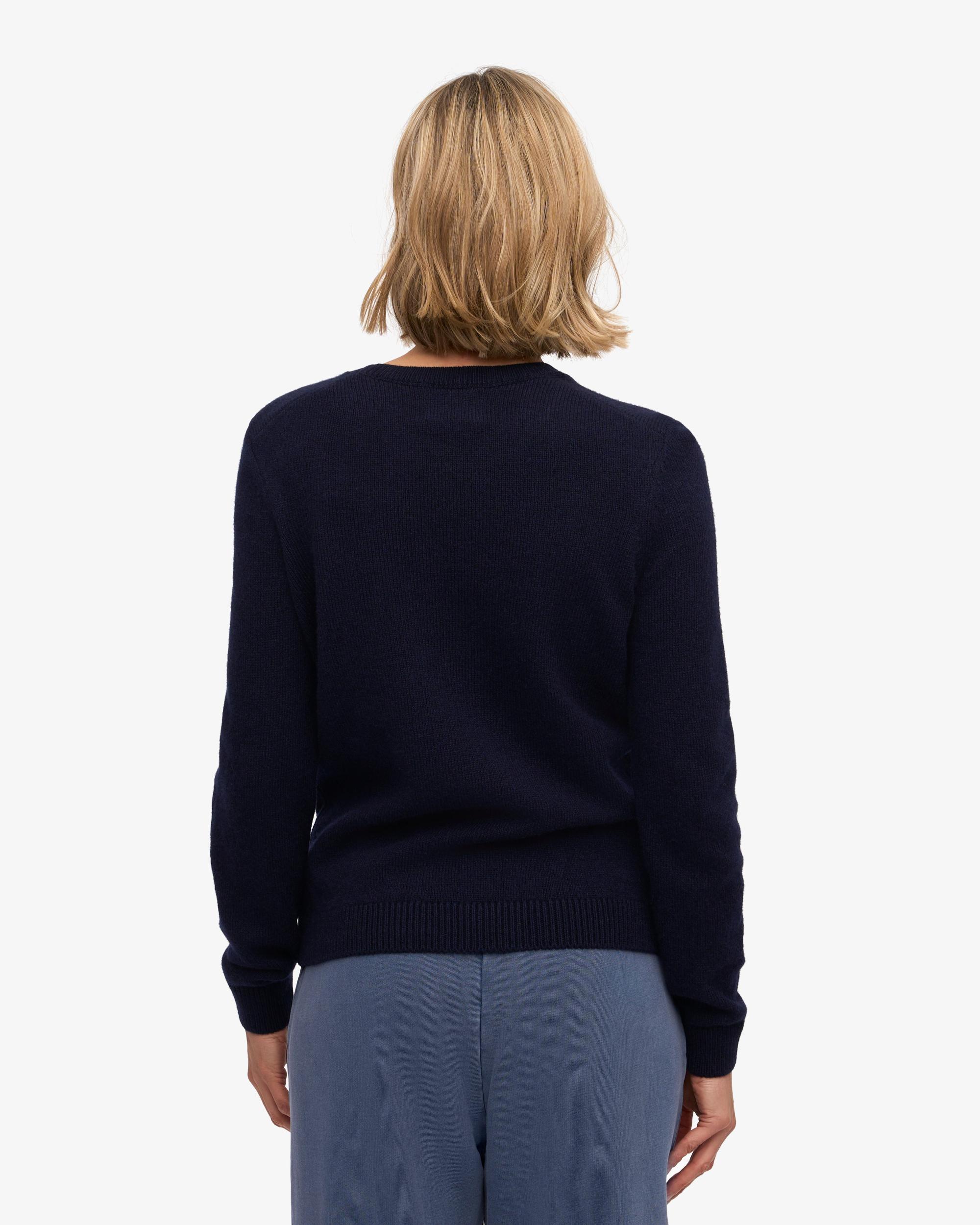 Women Classic Merino Wool Crew - Navy Blue Product Image