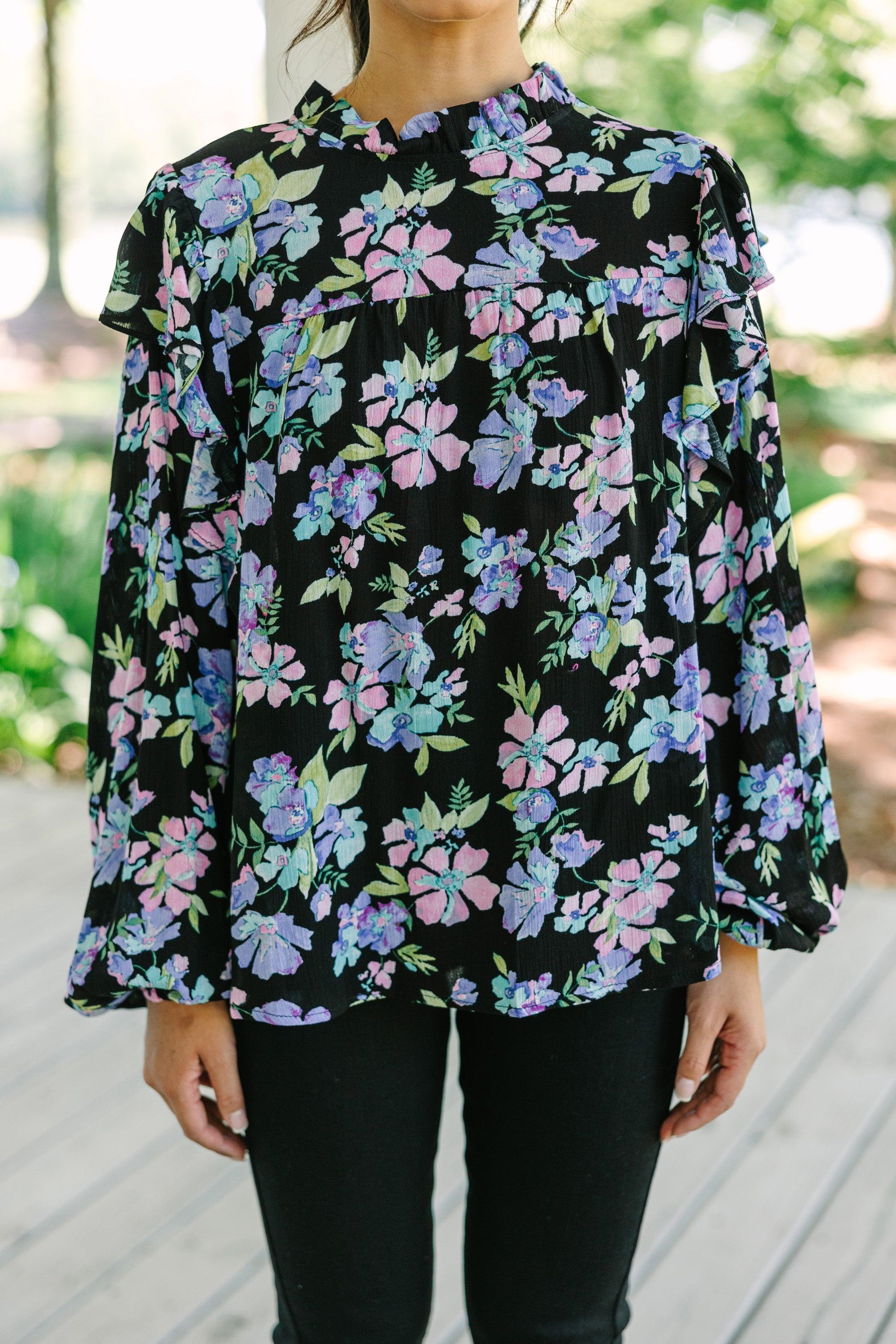 Ready For The Day Black Floral Blouse Female Product Image