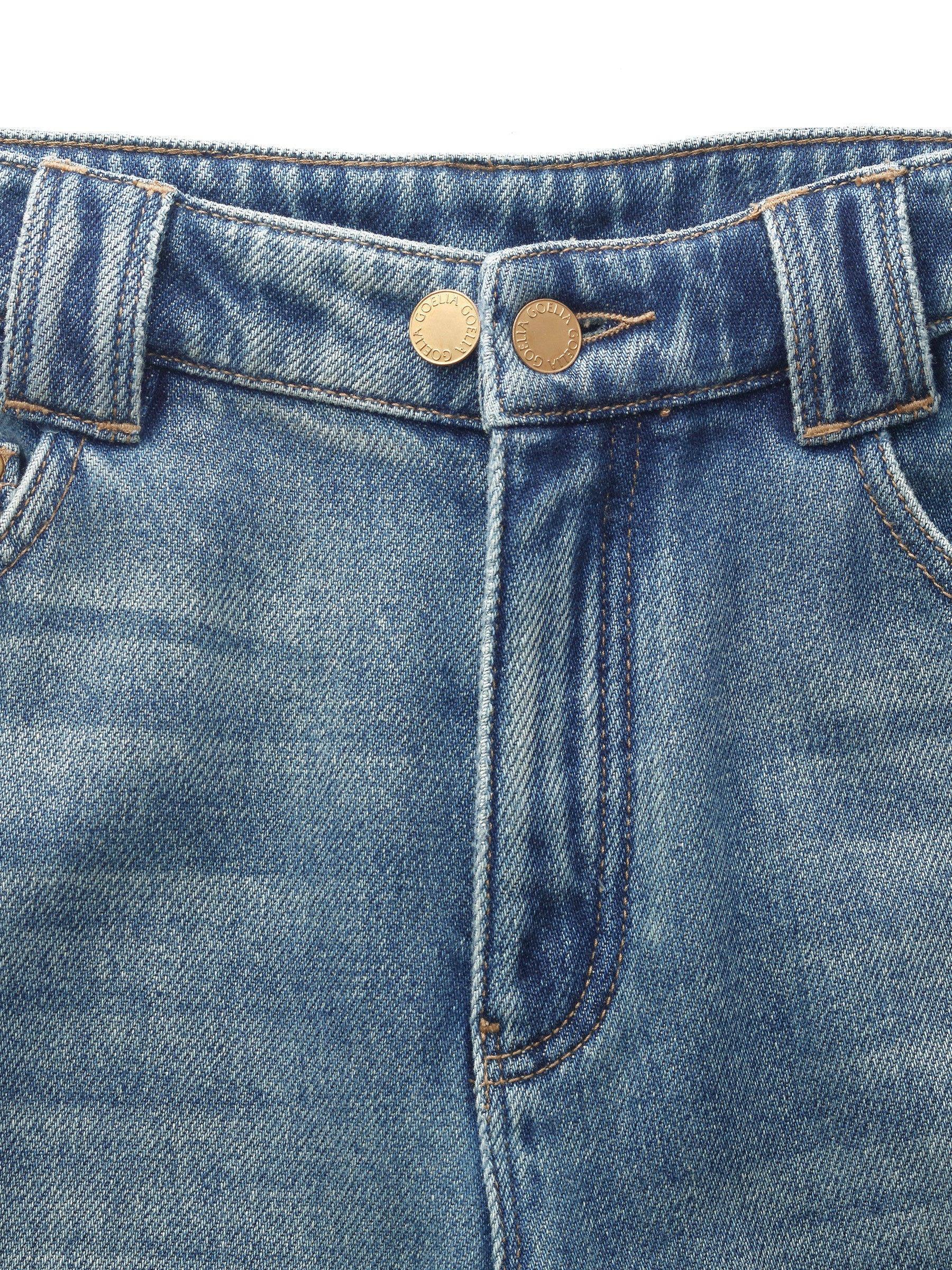 100% Cotton Denim Women Straight Leg Jeans Product Image