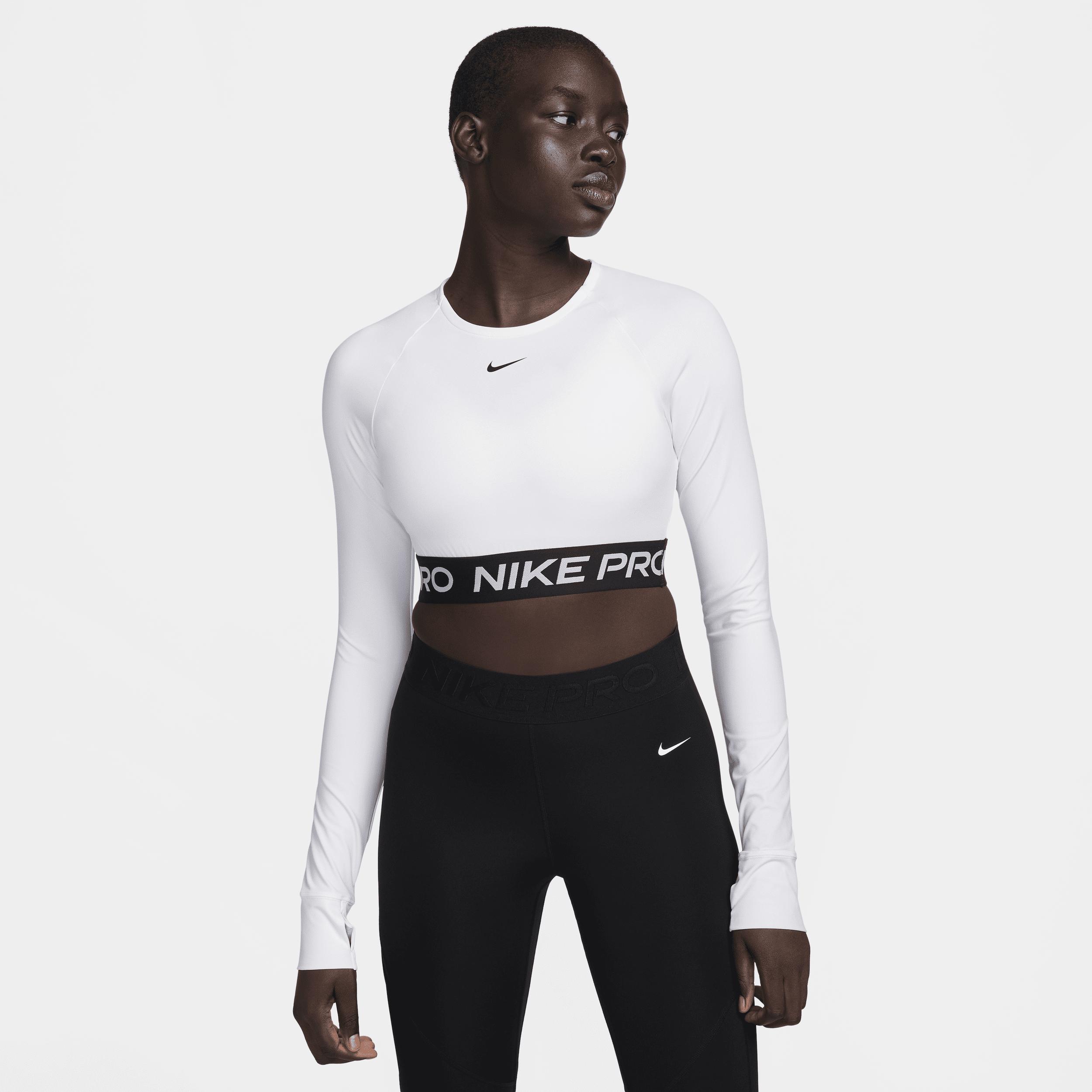 Womens Nike Pro Dri-FIT Cropped Long-Sleeve Top | FV5484-100 Product Image