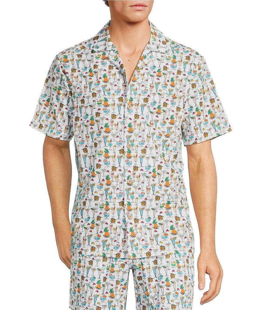 Caribbean Big & Tall Beach Drinks Cabana Woven Top Product Image