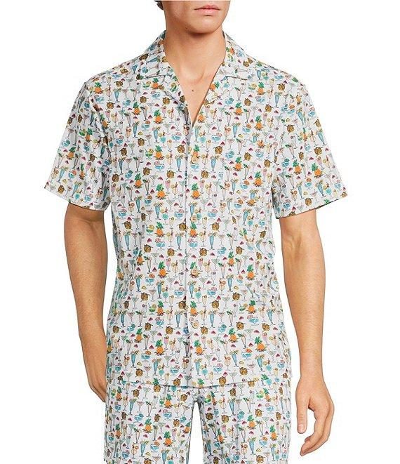 Caribbean Big & Tall Beach Drinks Cabana Woven Top Product Image