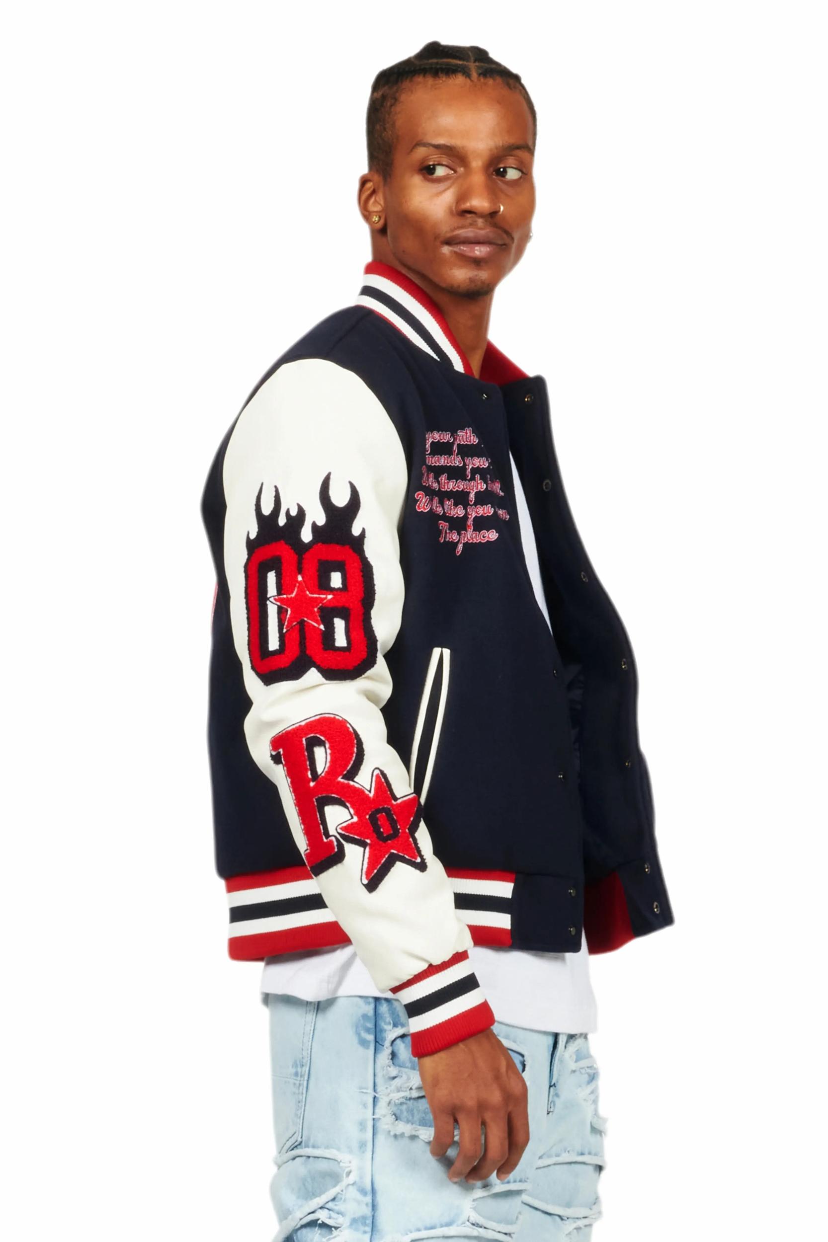 Skoll Navy Varsity Jacket Male Product Image