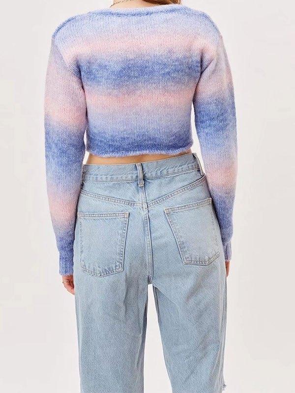 Cropped Twist Tie Dye Sweater Product Image
