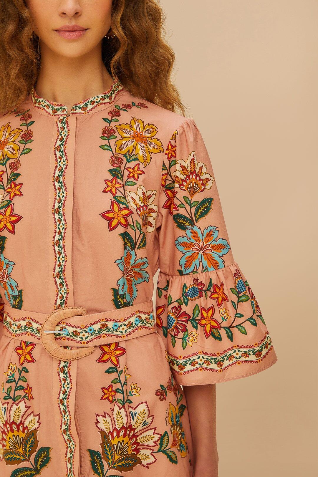 Pink Garden Delight Belted Mini Dress Product Image