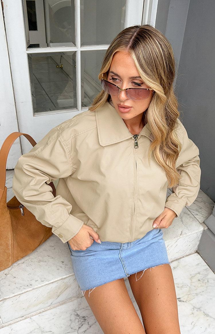 Gabbi Fawn Windbreaker Bomber Jacket Product Image
