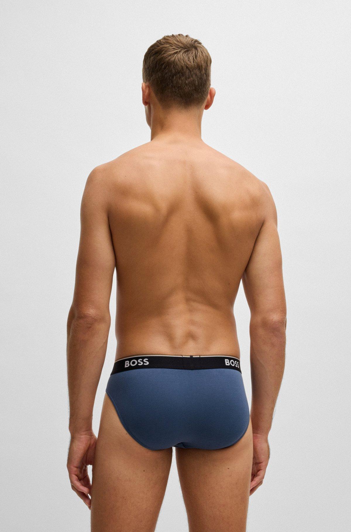 Three-pack of stretch-cotton briefs with logo waistbands Product Image