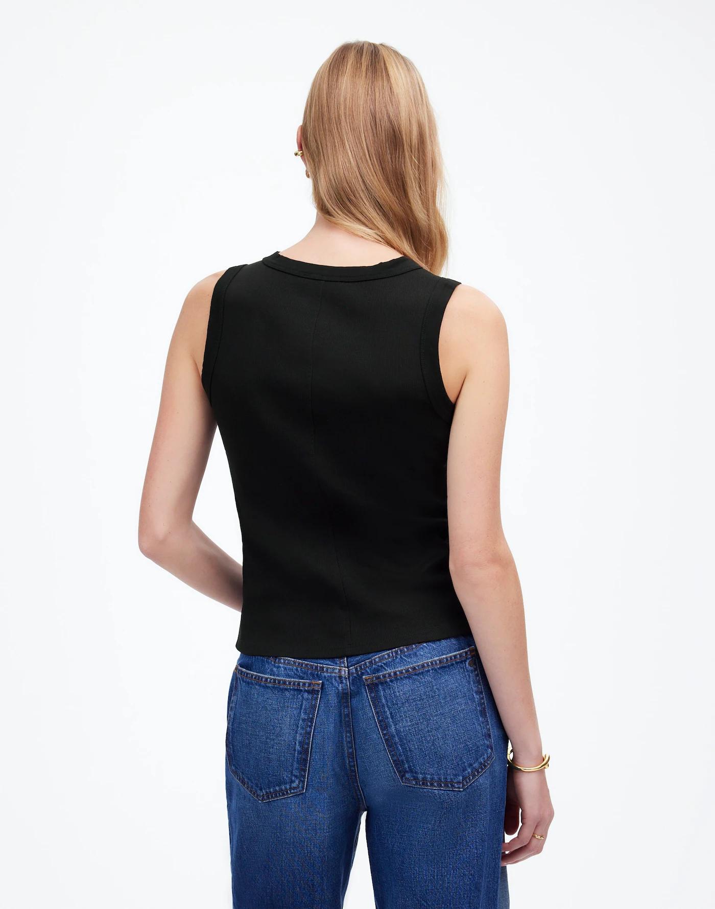 (Re)generative Cotton Ribbed High V-Neck Tank Product Image