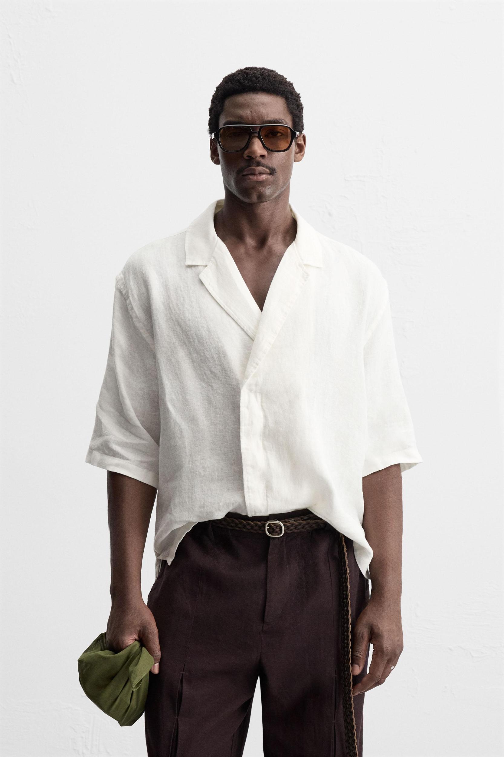 100% LINEN KIMONO SHIRT Product Image