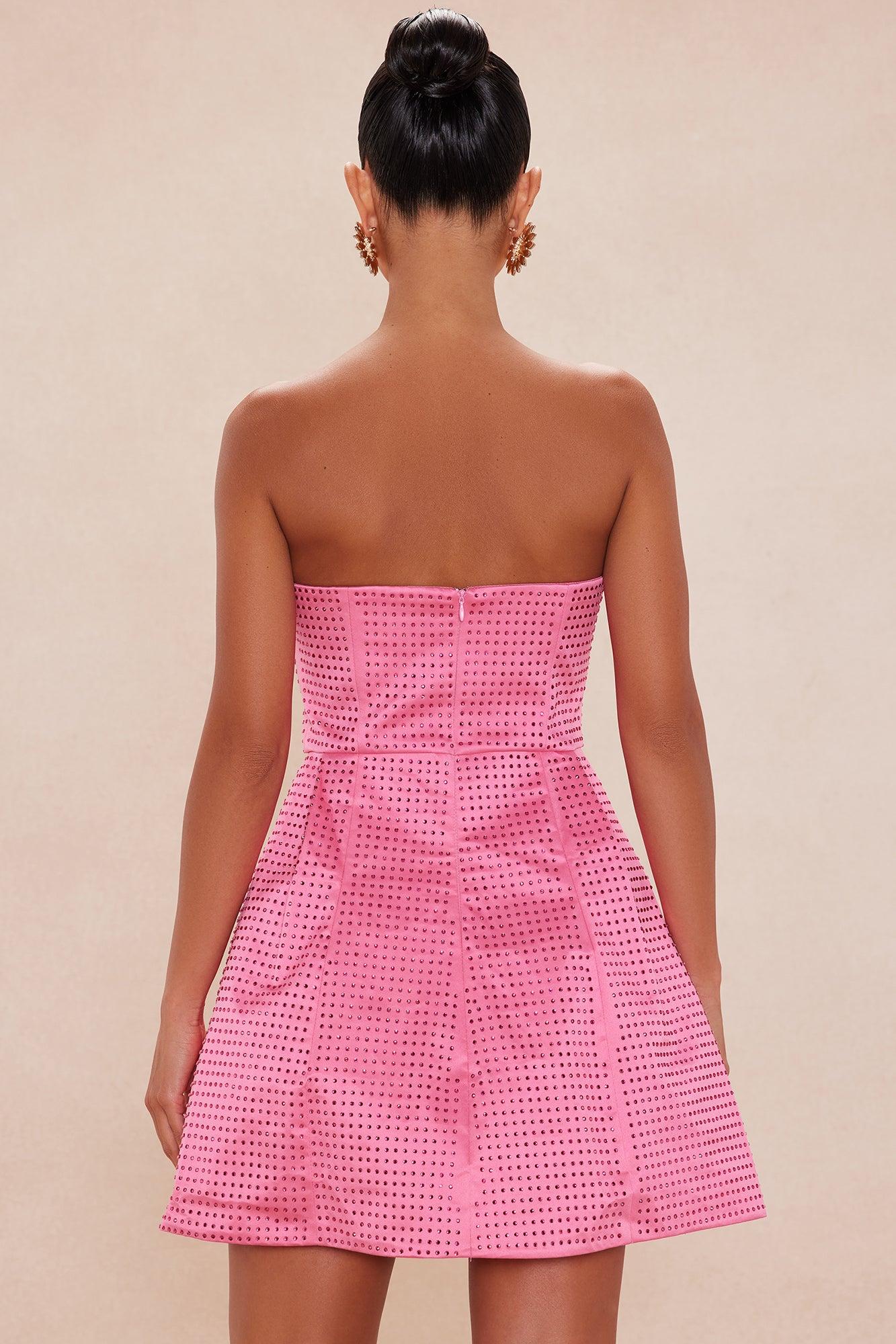 Sweet Fantasy Embellished Mini Dress - Hot Pink Product Image