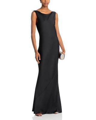Sleeveless Low Back Draped Gown Product Image