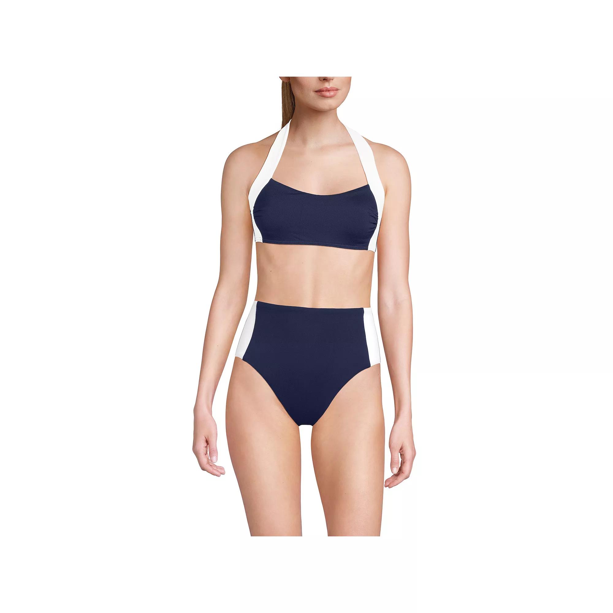 Women's Lands' End Seamed Halter V-Neck Swim Top,  Product Image