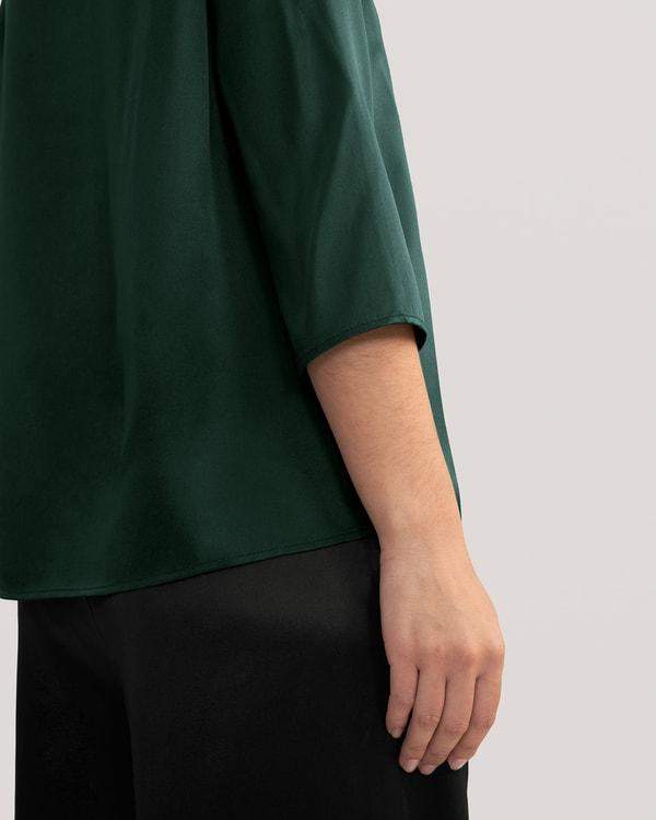 LILYSILK Casual Green Blouse | Silk Plain Business | 100 Mulberry Silk Shirt Women Soft Skin-Friendly Comfortable Product Image