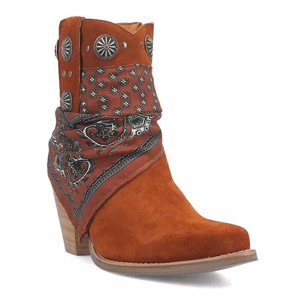 Women's Dingo Bandida Leather Western Ankle Boots,  Product Image
