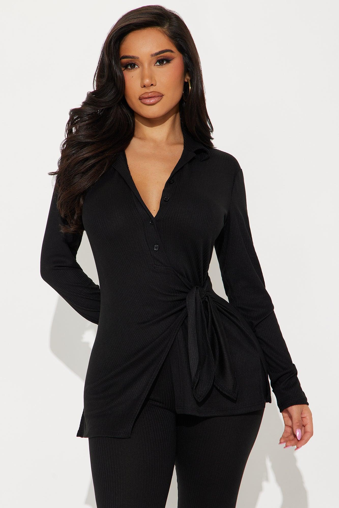 Melissa Ribbed Legging Set - Black Product Image