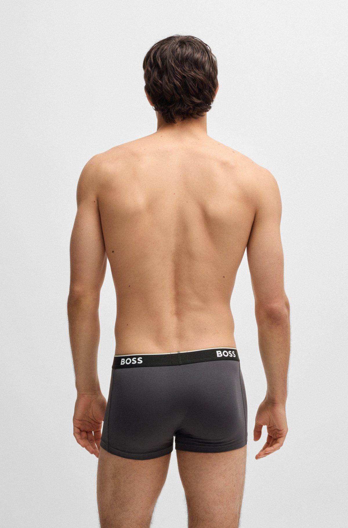 Three-pack of stretch-cotton trunks with logo waistbands Product Image