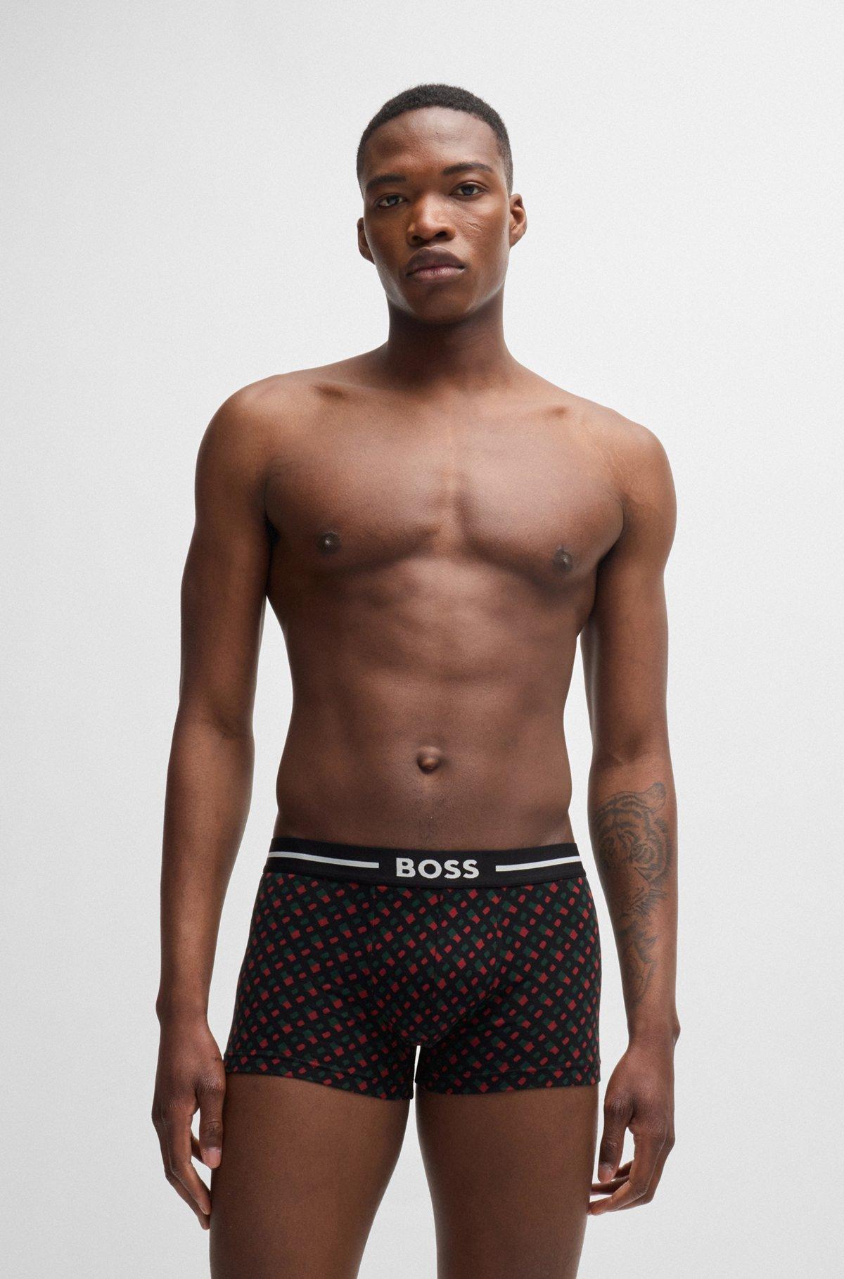 Three-pack of stretch-cotton trunks with logo waistbands Product Image