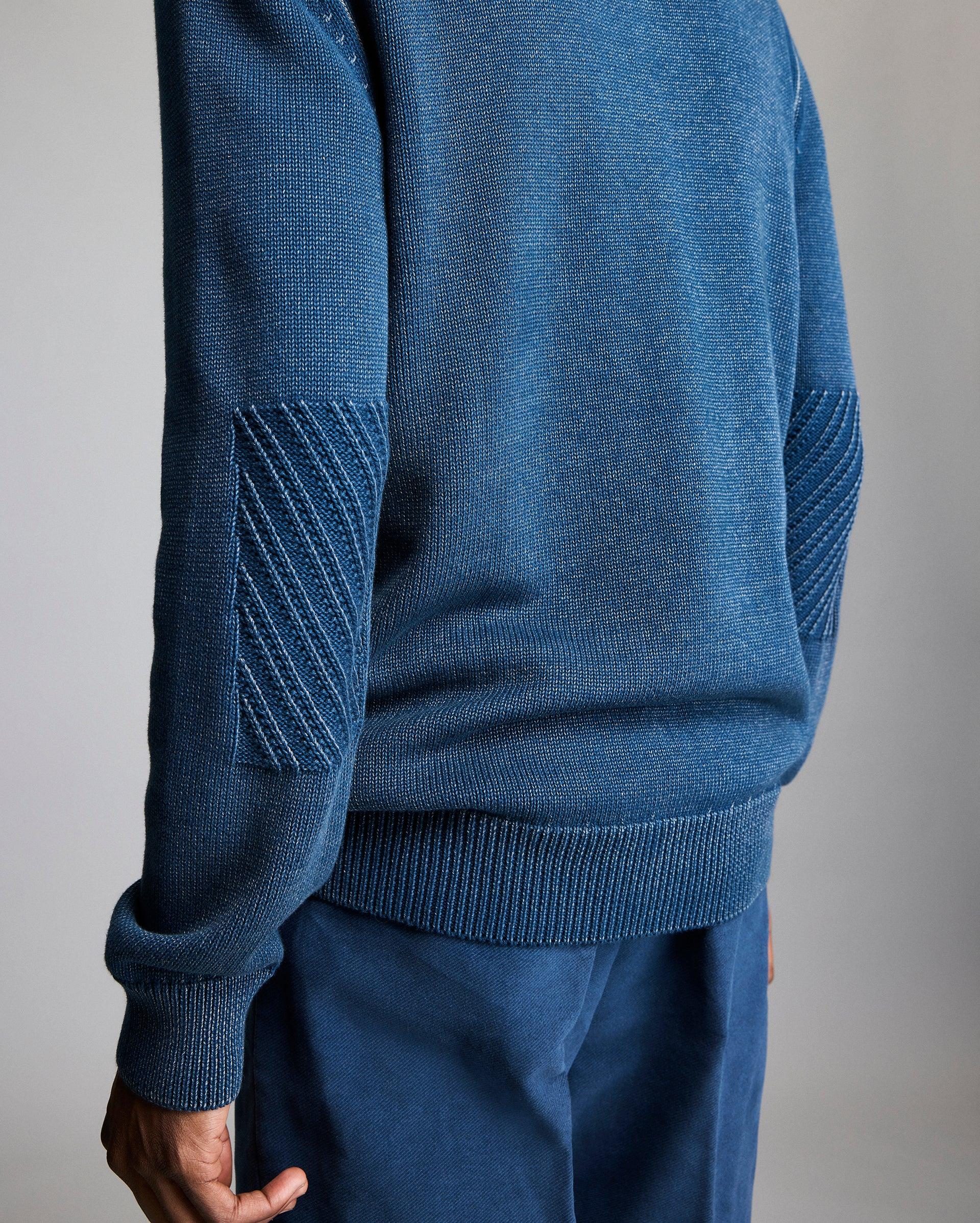 Garment-Dyed Henley Sweater -  Product Image