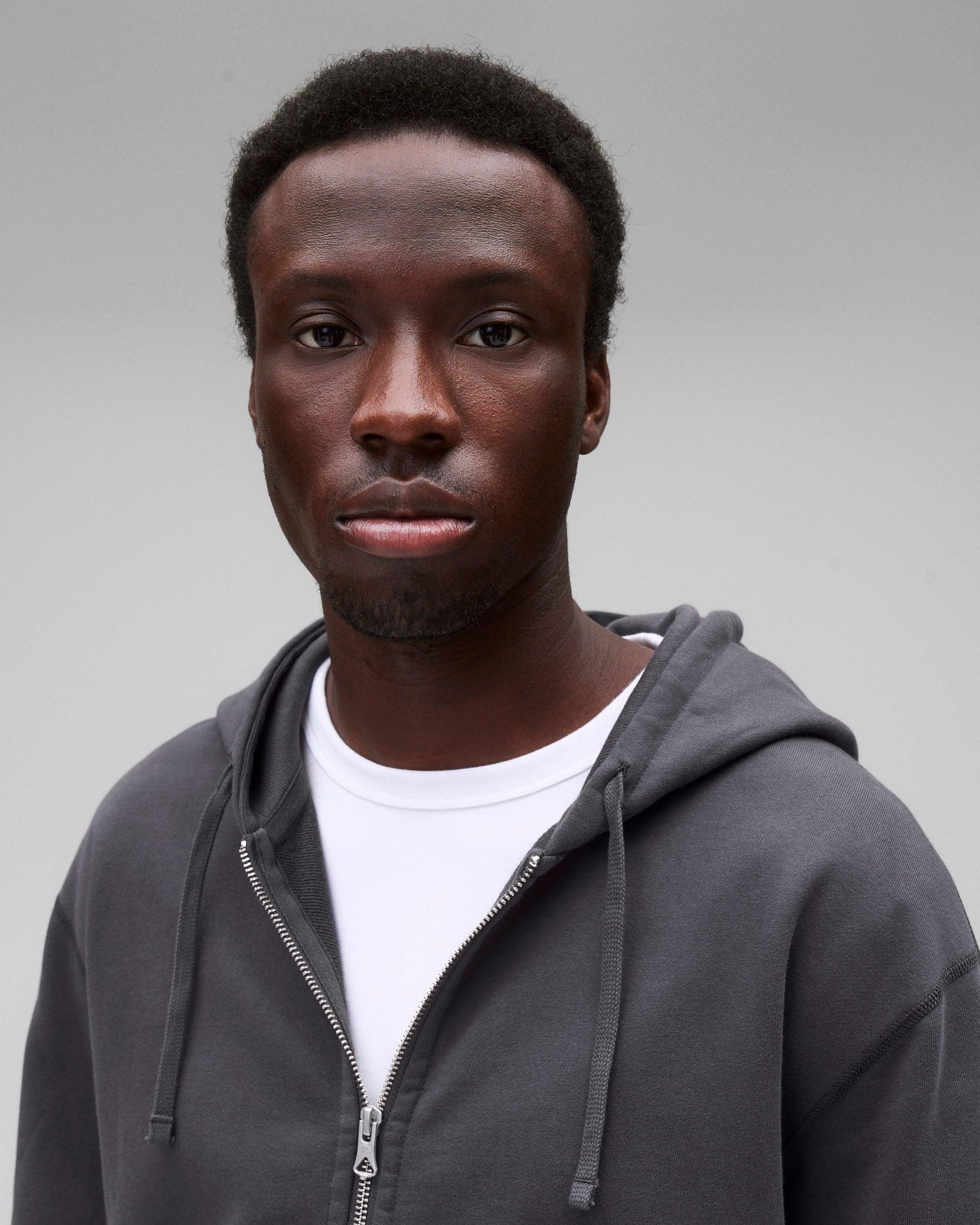 Midweight Terry Standard Zip Hoodie Male Product Image