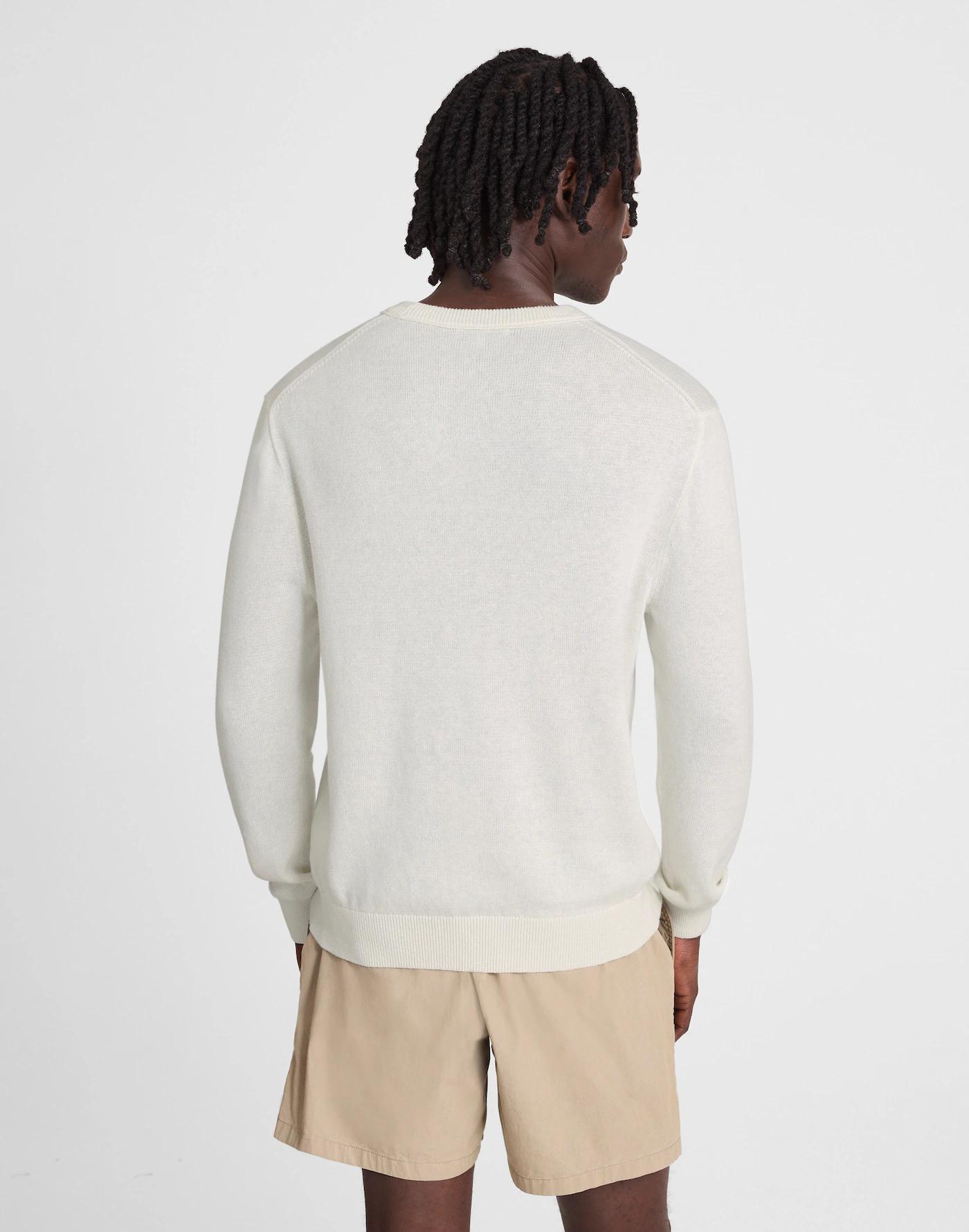 Crewneck Sweater in Lightweight Cotton-Linen Blend Product Image