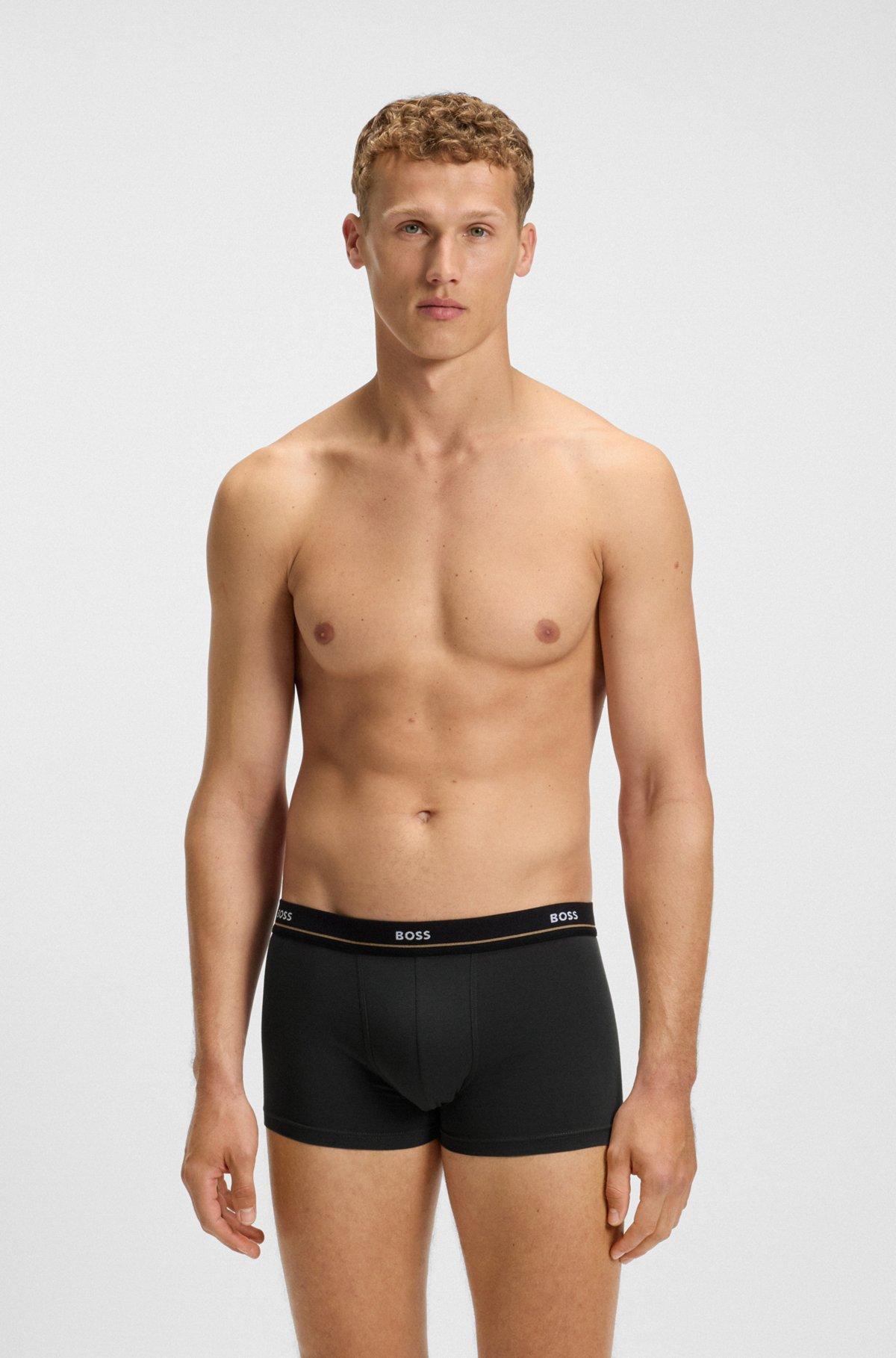 Five-pack of logo-waistband trunks in stretch cotton Product Image