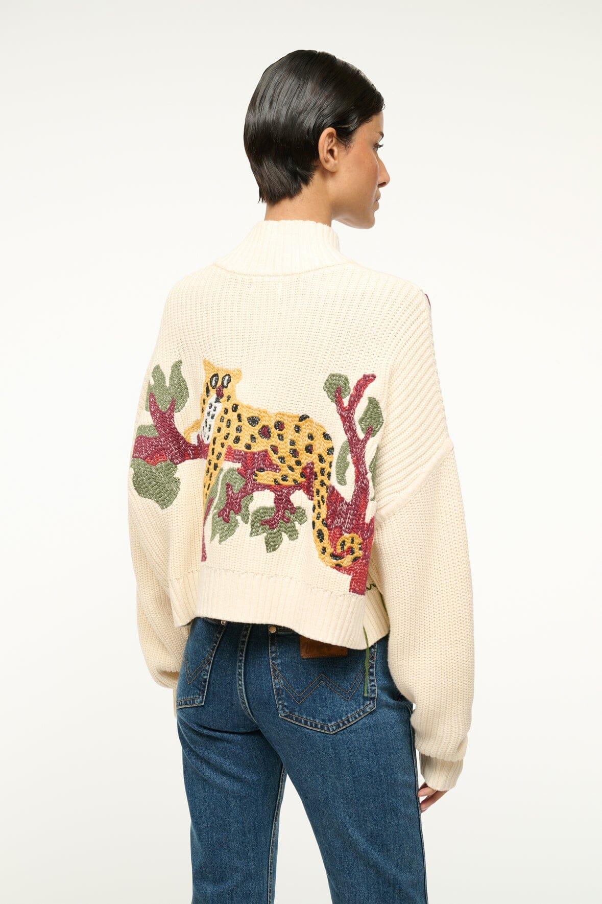 CROPPED HAMPTON SWEATER | JUNGLE LEOPARD Product Image