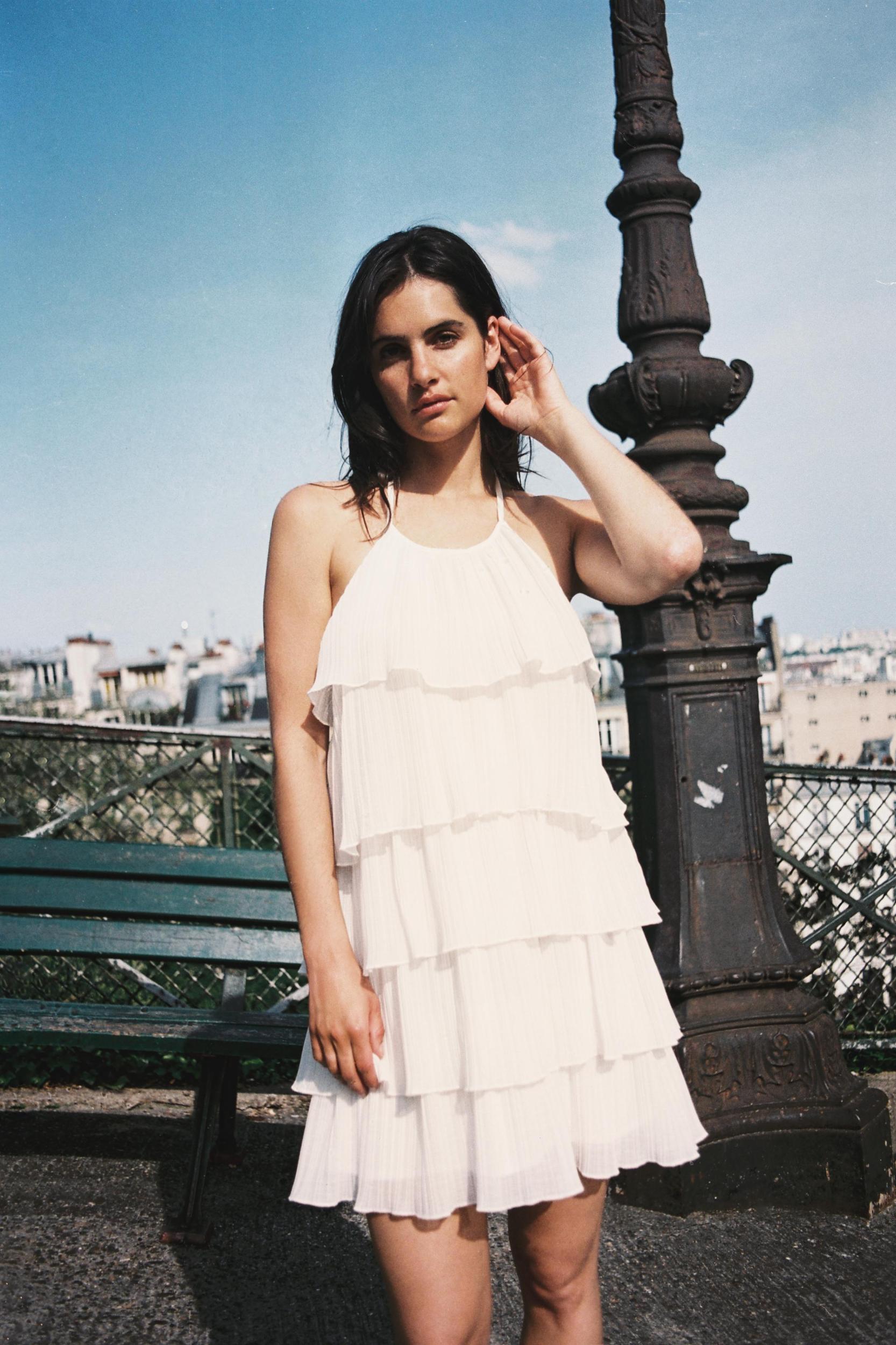 RUFFLED HALTER DRESS Product Image