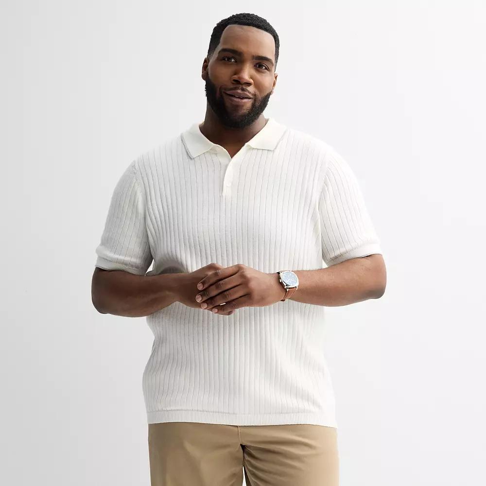 Big & Tall Sonoma Goods For Life® Tipped Sweater Polo, Men's, Size: 4XB, Ivory Product Image