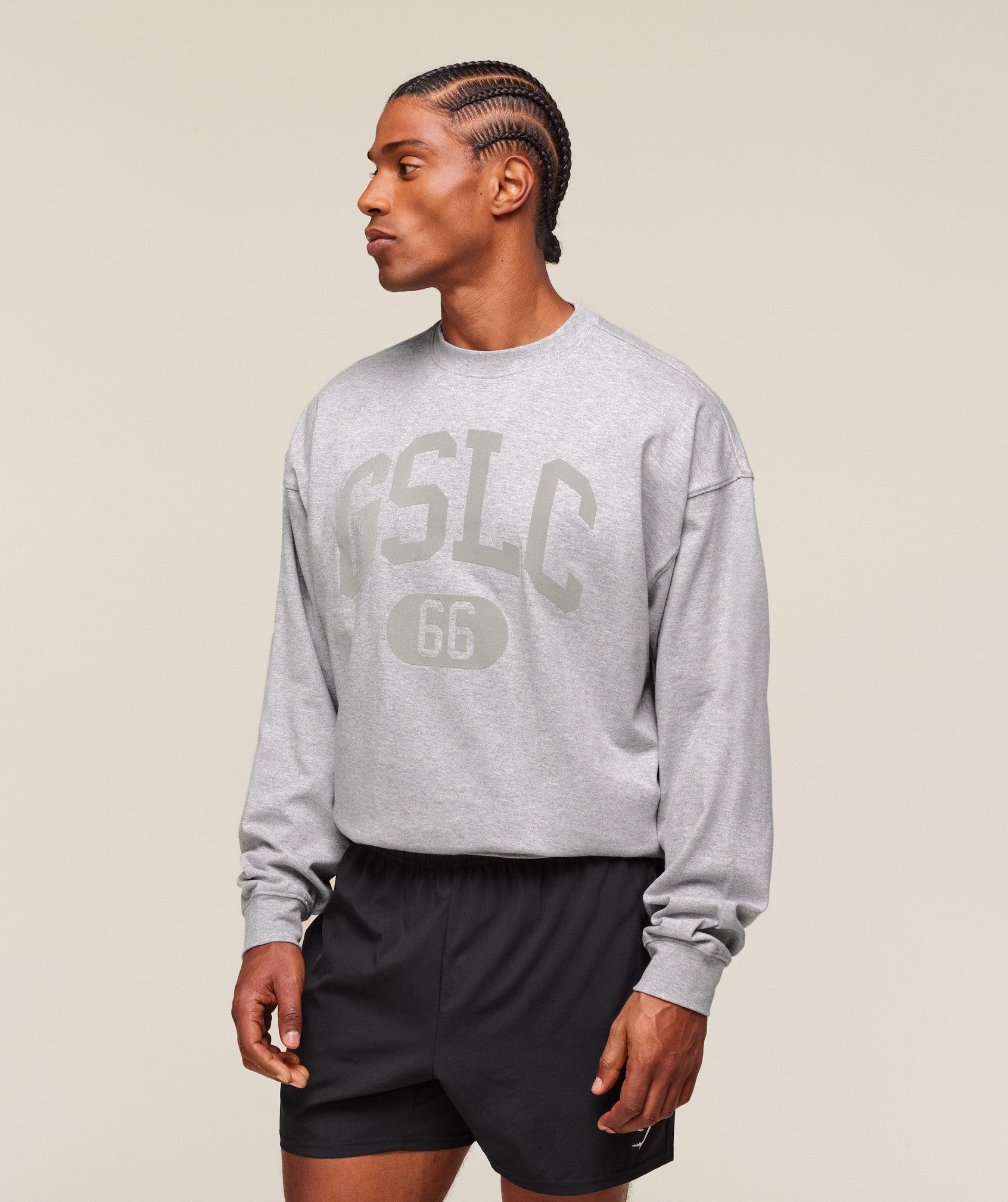 Gymshark GSLC Long Sleeve T-Shirt - Light Grey Core Marl Male Product Image