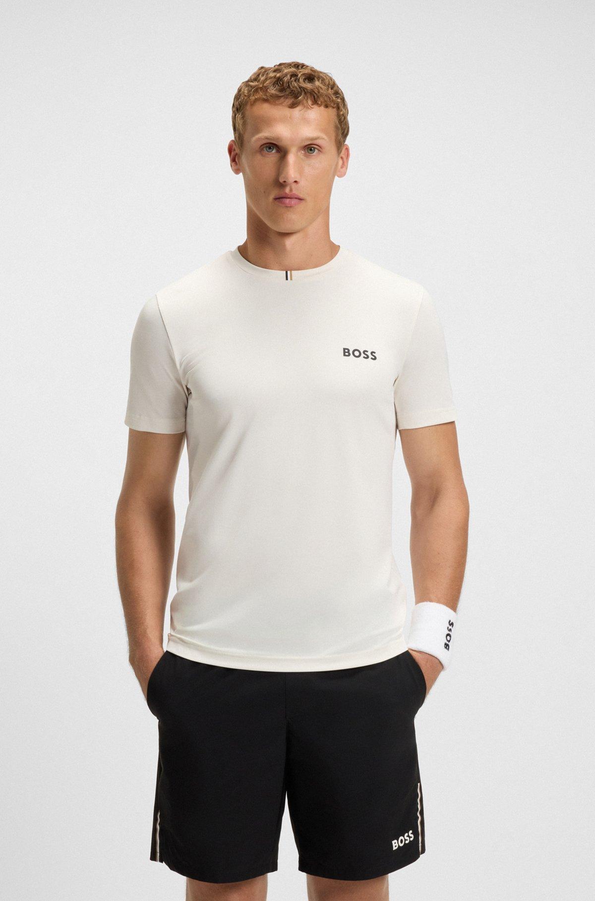 Slim-fit T-shirt in stretch piqué with odor control Product Image