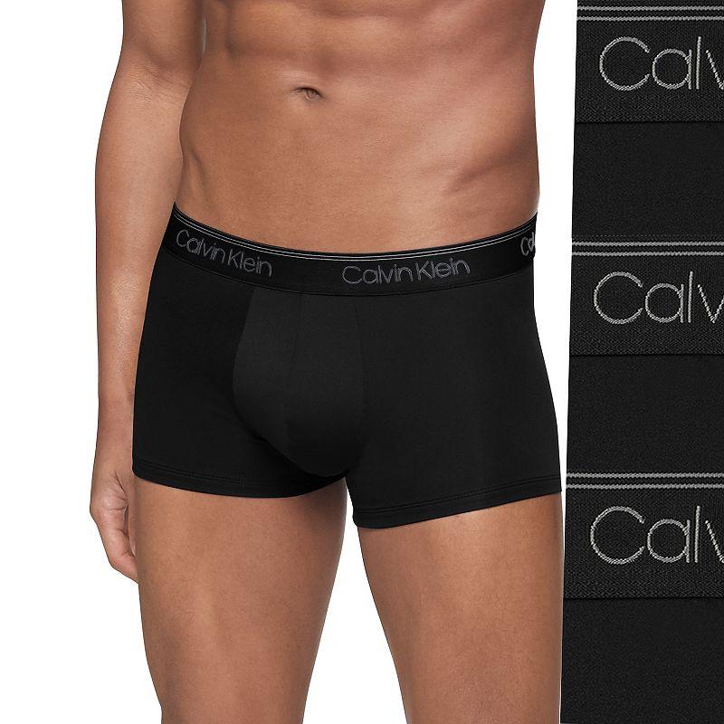 Men’s Calvin Klein 3-Pack Microfiber Stretch Low-Rise Trunks, Men's,  Product Image