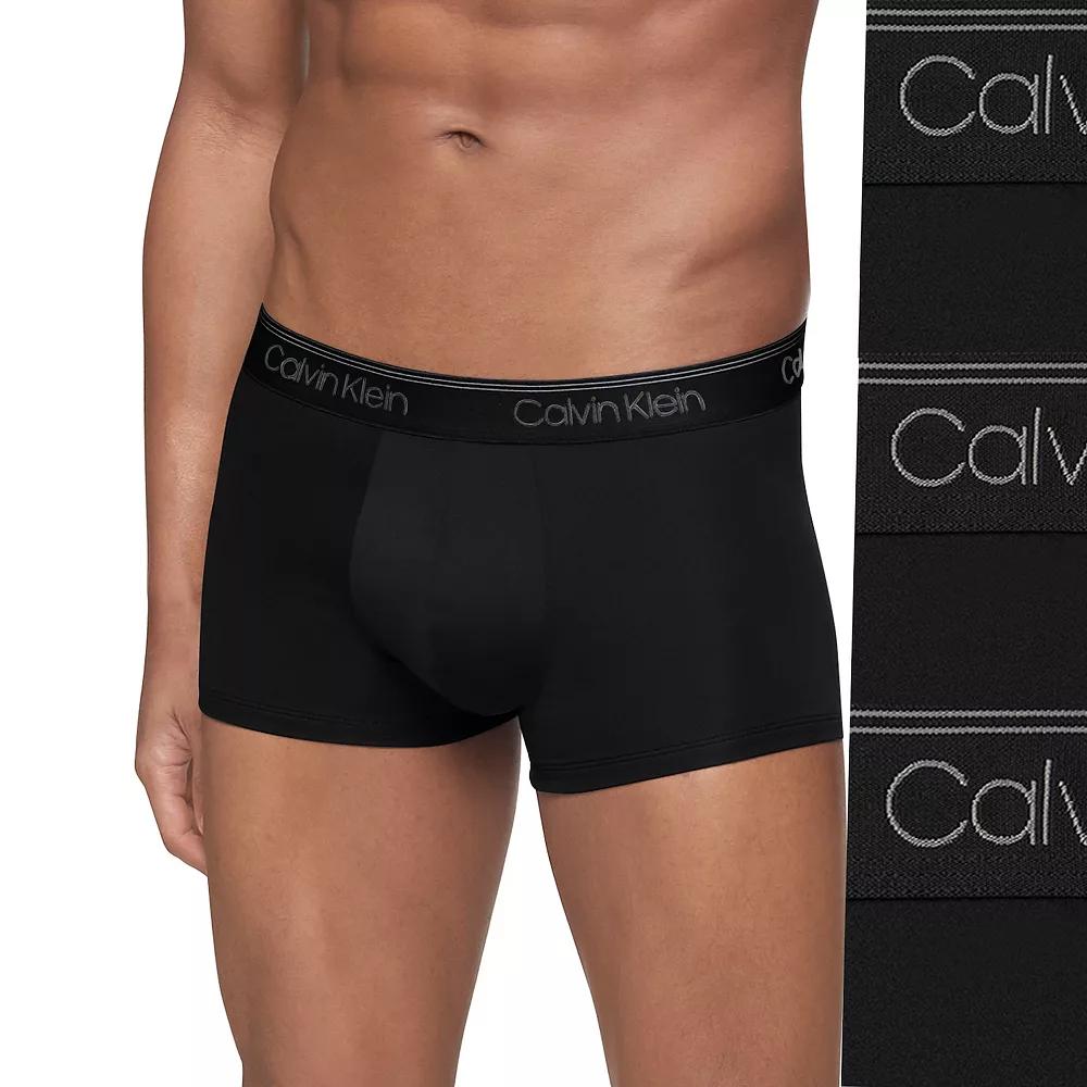 Men’s Calvin Klein 3-Pack Microfiber Stretch Low-Rise Trunks, Men's,  Product Image