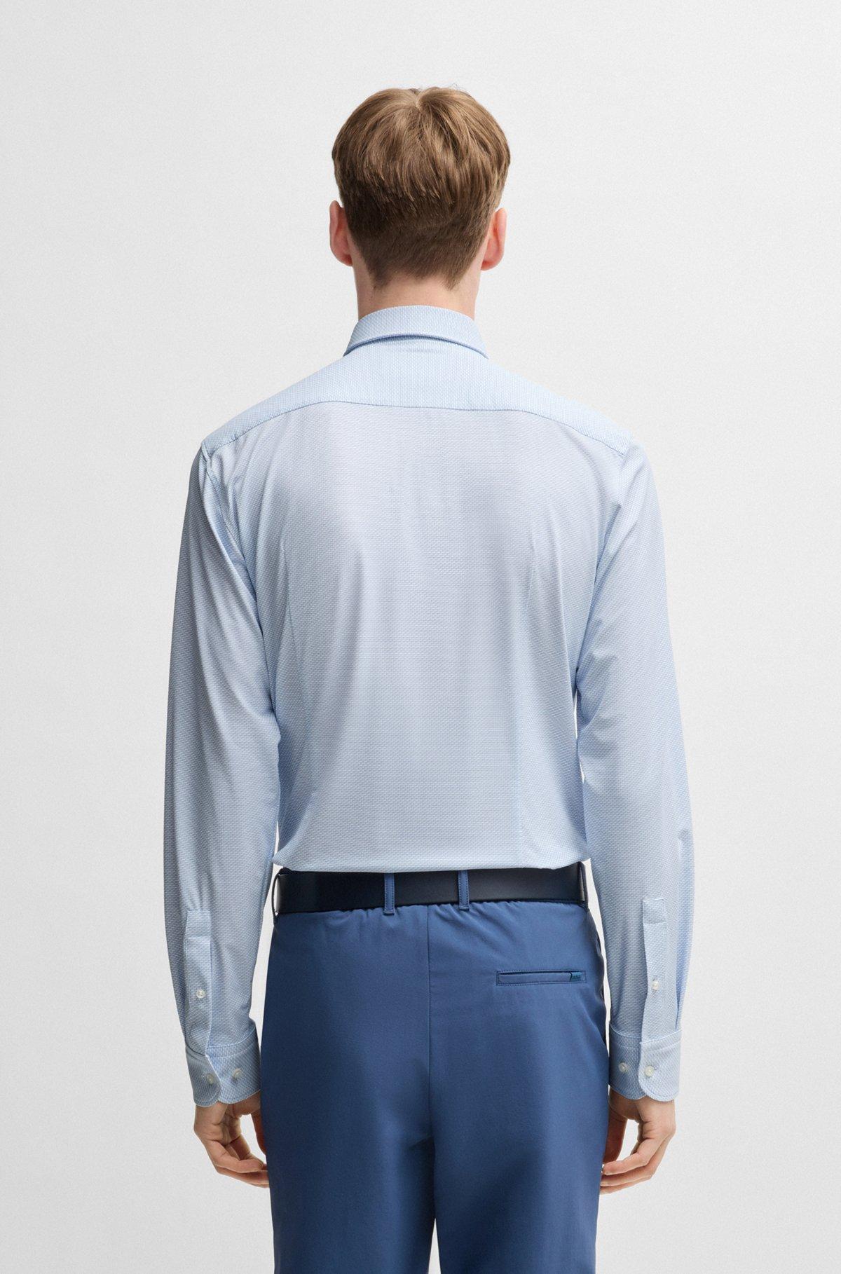 Slim-fit shirt in structured performance fabric Product Image
