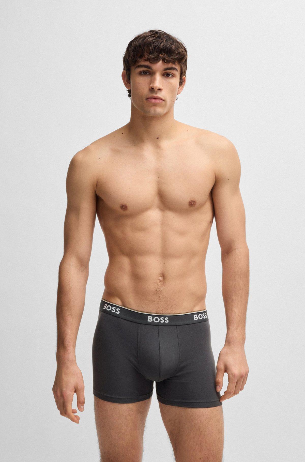 BOSS - Three-pack of stretch cotton boxer briefs - Patterned Product Image