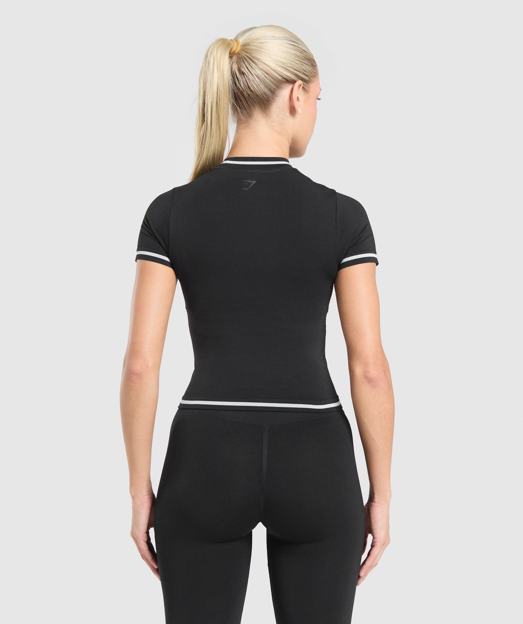 Gymshark Contrast Seamless Midi Tee - Black Female Product Image