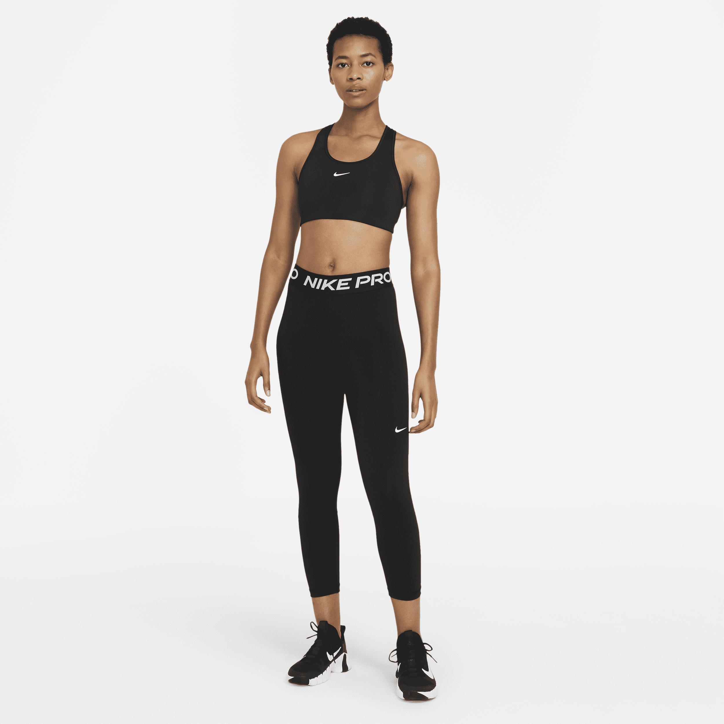 Womens Nike Pro Mid-Rise Crop Mesh-Panel Leggings (Plus Size) | DC5393-013 Product Image