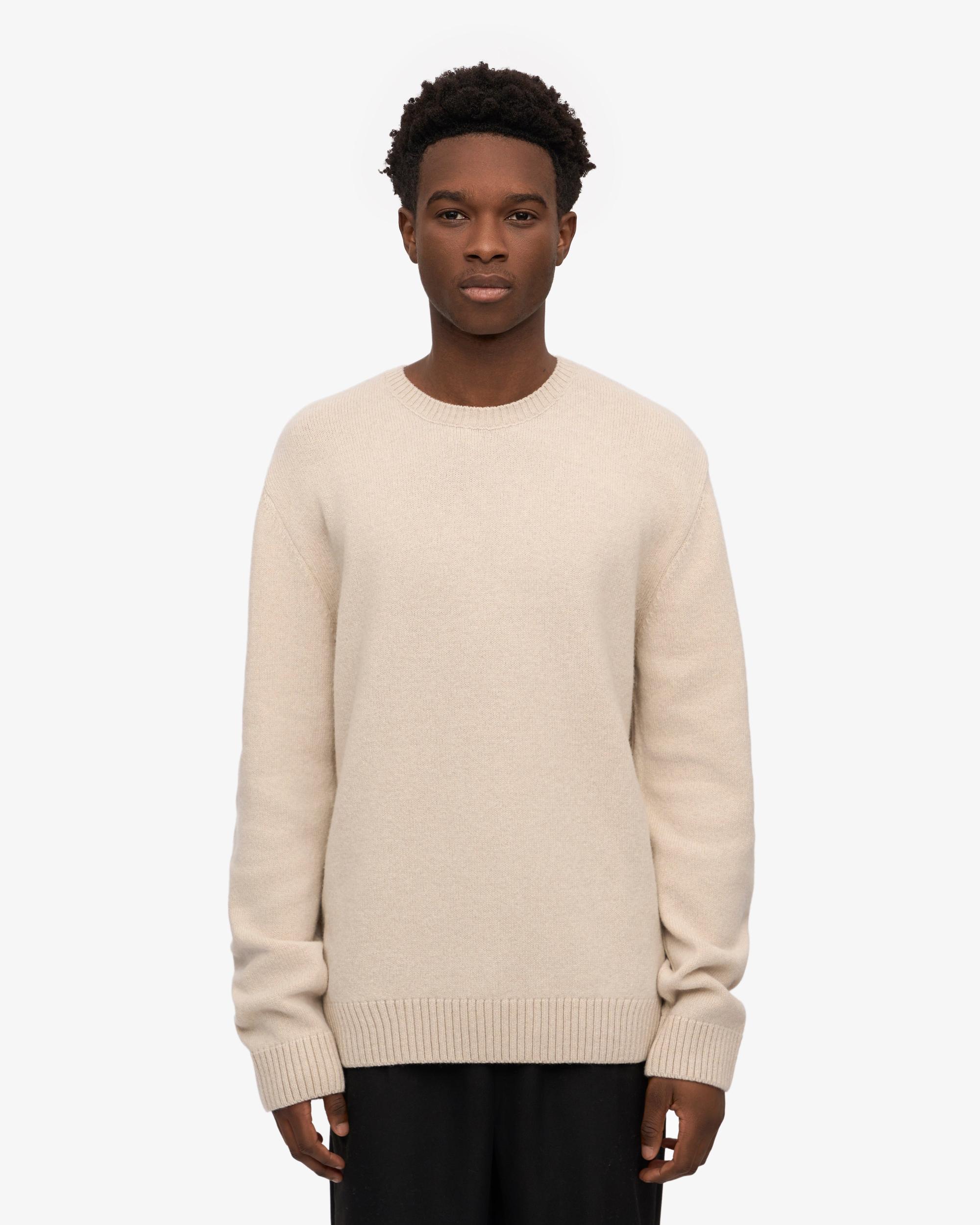 Classic Merino Wool Crew - Ivory White Product Image