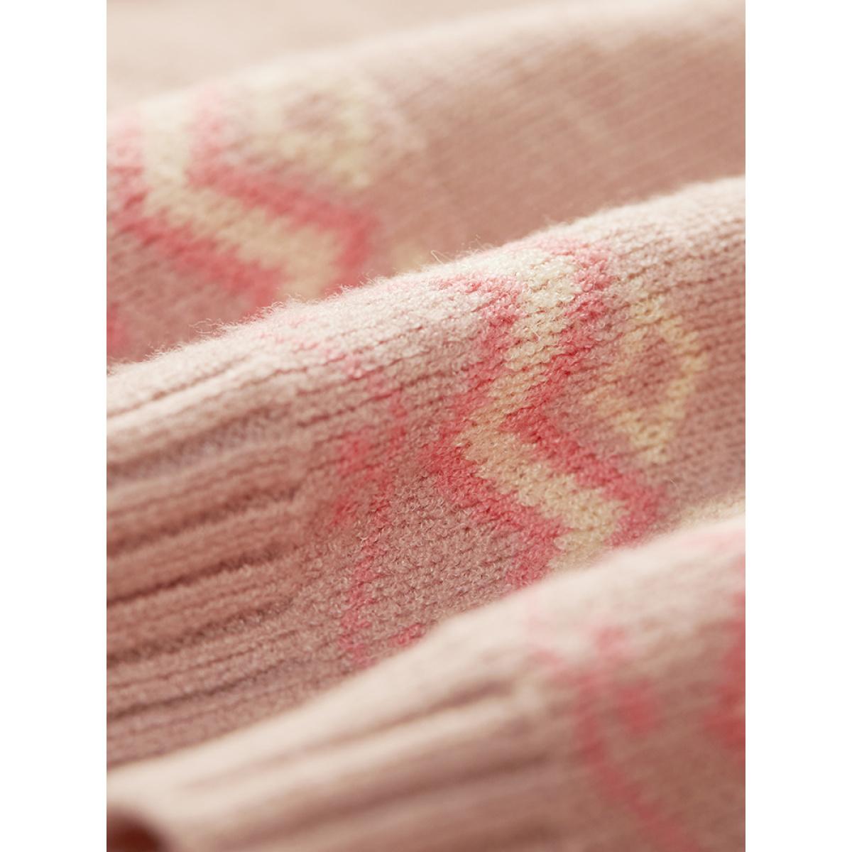 Plus Size Supersoft Essentials Geometric Graphic Plisse Pullover Crepe Women Casual Loose Long Sleeve Round Neck Dailywear Pullovers BloomChic 12/L Product Image