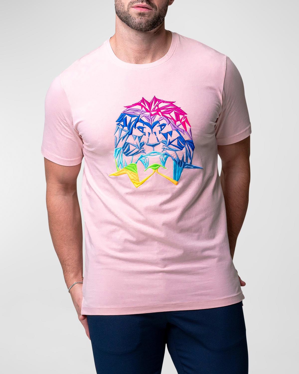 Mens Neon Embroidered T-Shirt Product Image