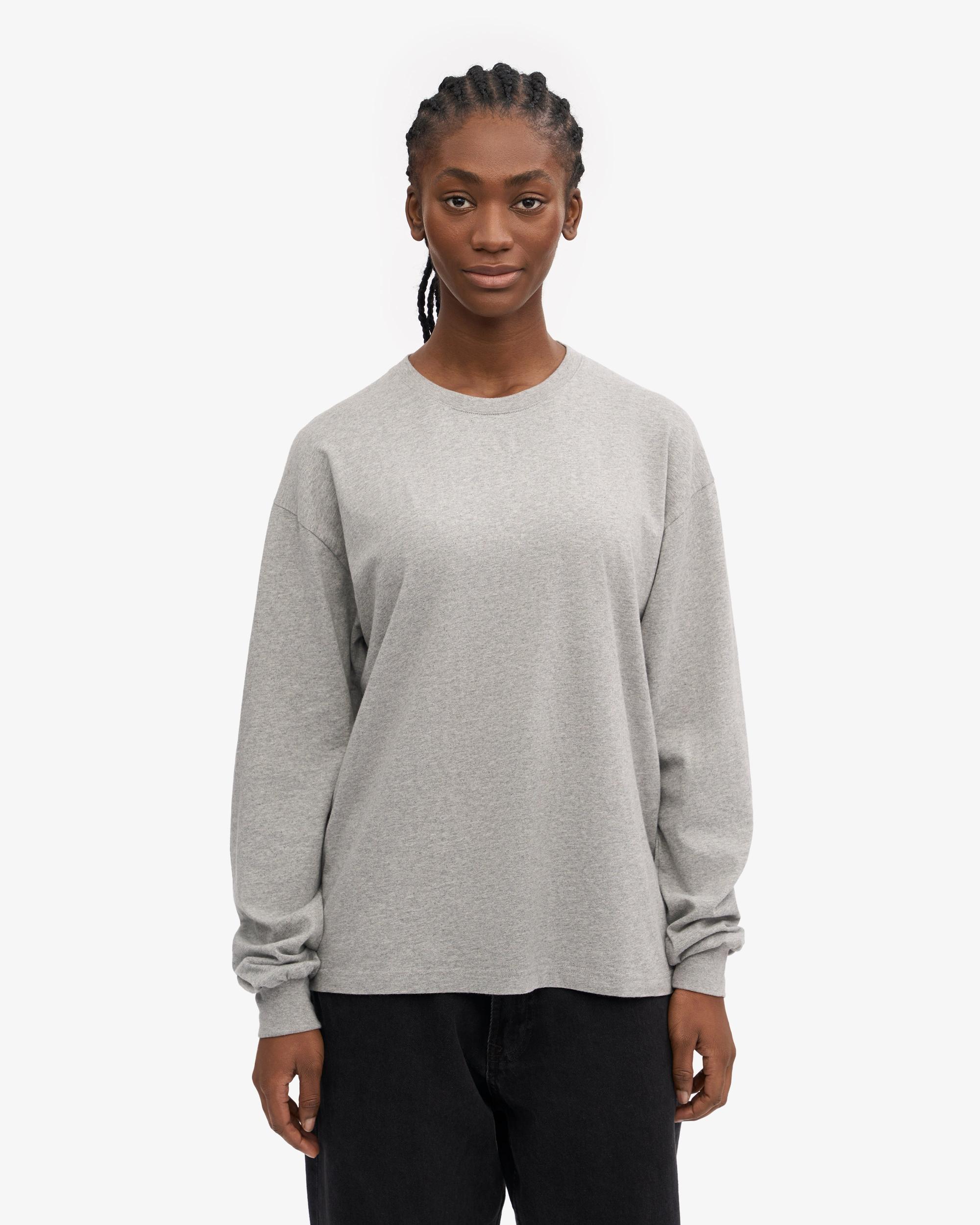 Oversized Organic LS T-Shirt - Heather Grey Product Image