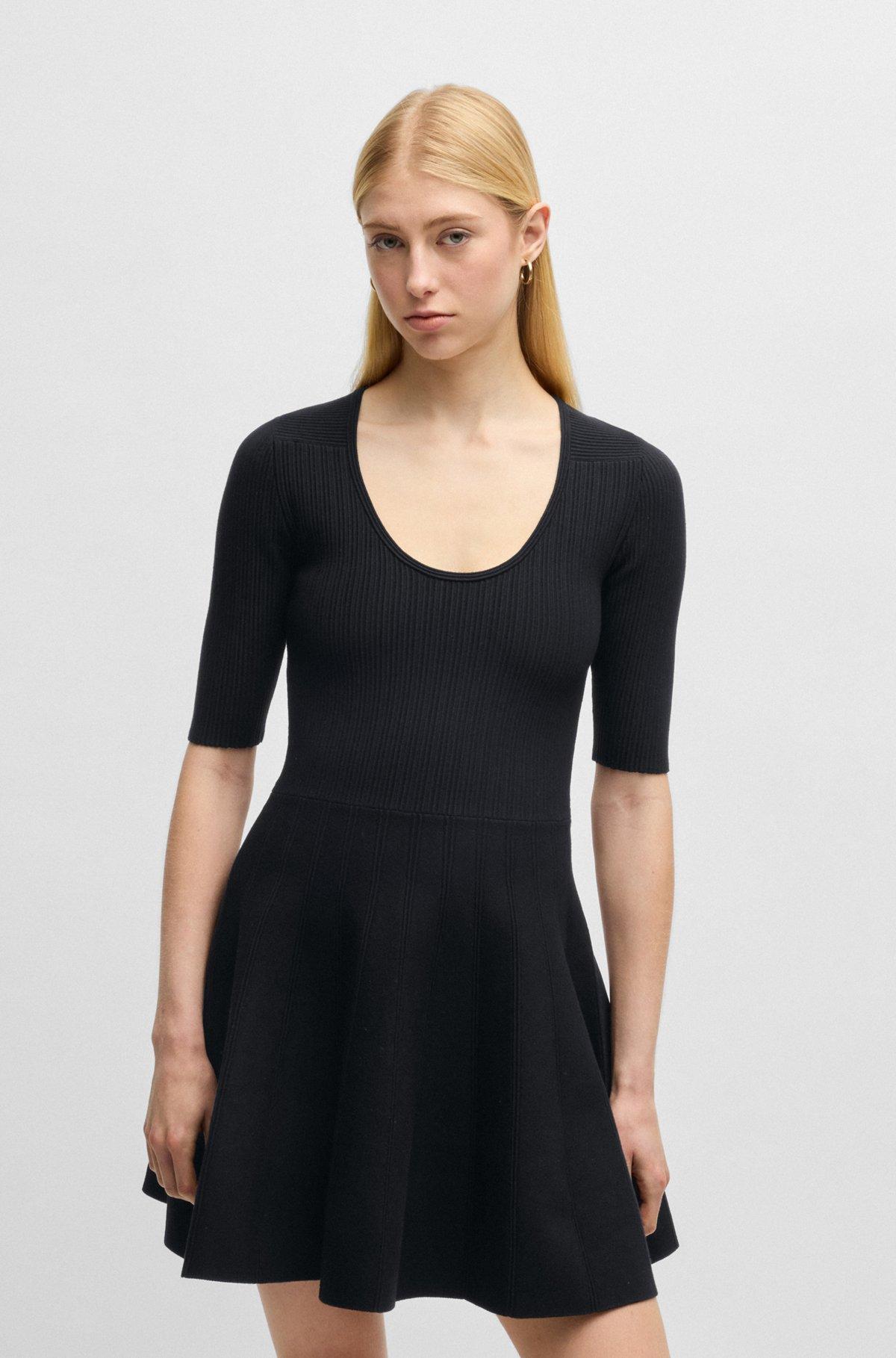 Knitted dress in ottoman-structured stretch fabric Product Image